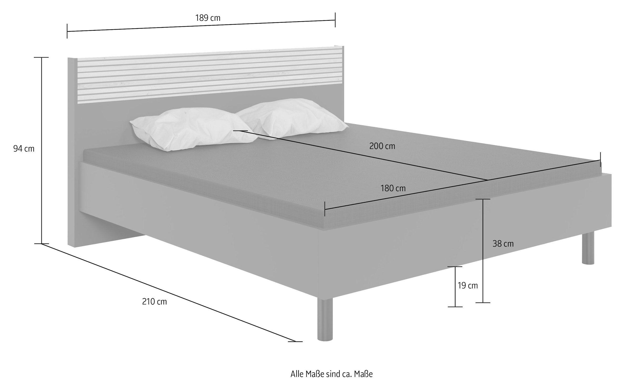 Wimex Bett »Rotterdam« Futonbett mit Akustiklamellen Nachbildung im Kopfteil
