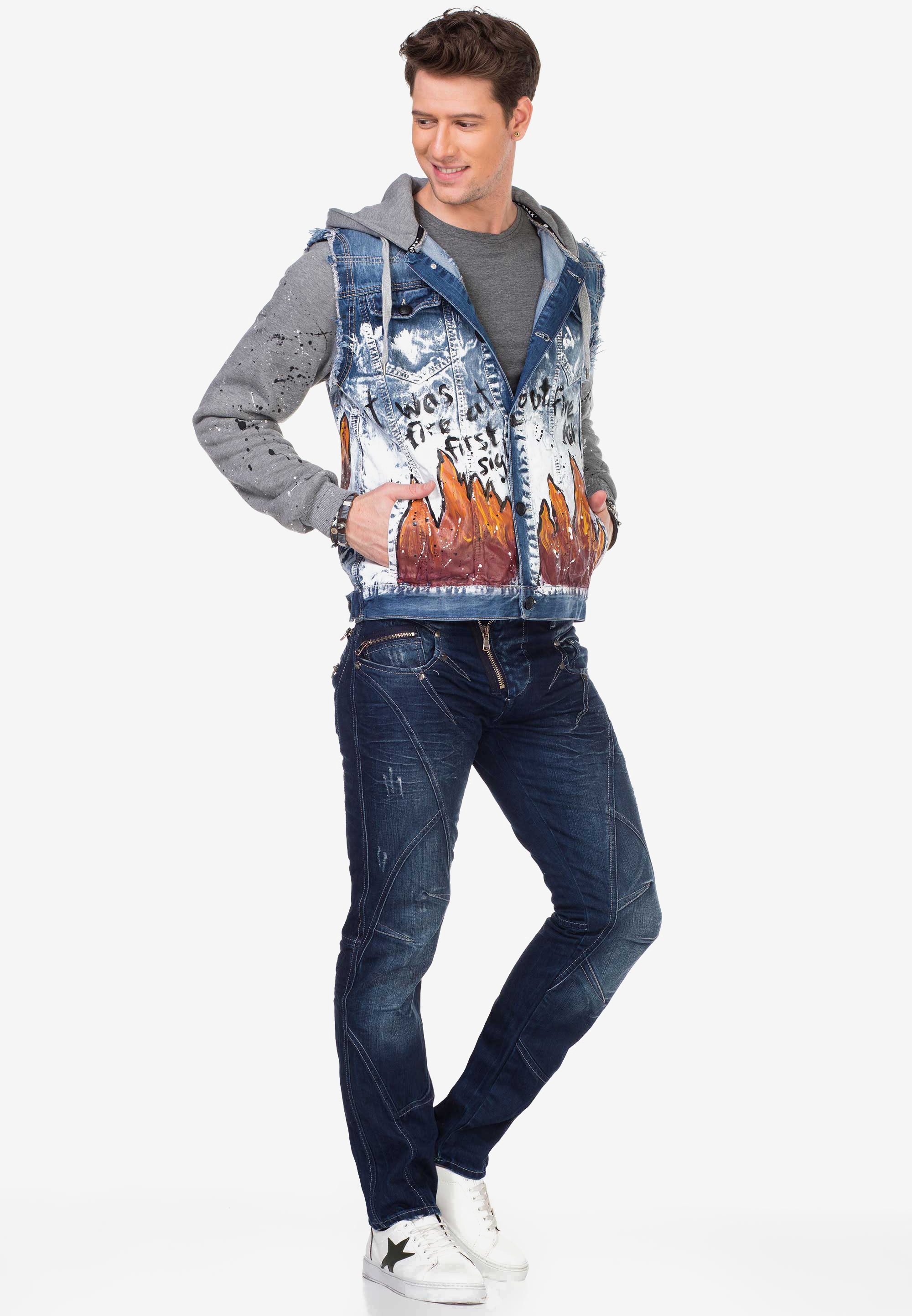 Cipo & Baxx Jeansjacke, mit Sweat-Elementen