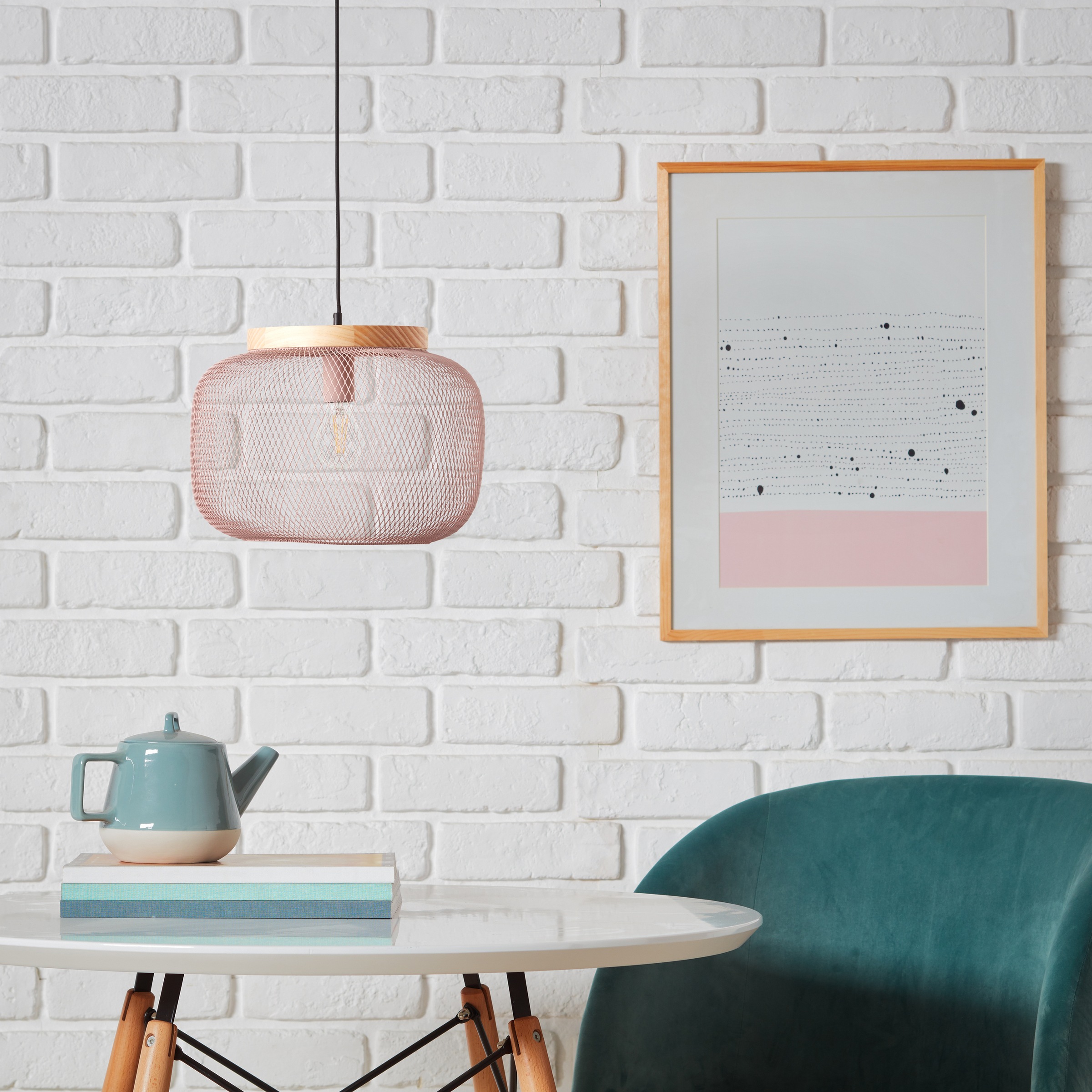 Brilliant Pendelleuchte »Giada«, 1 flammig, Leuchtmittel E27 | ohne Leuchtmittel, Pendelleuchte, 40 cm, E27, kürzbar, Metall/Holz
