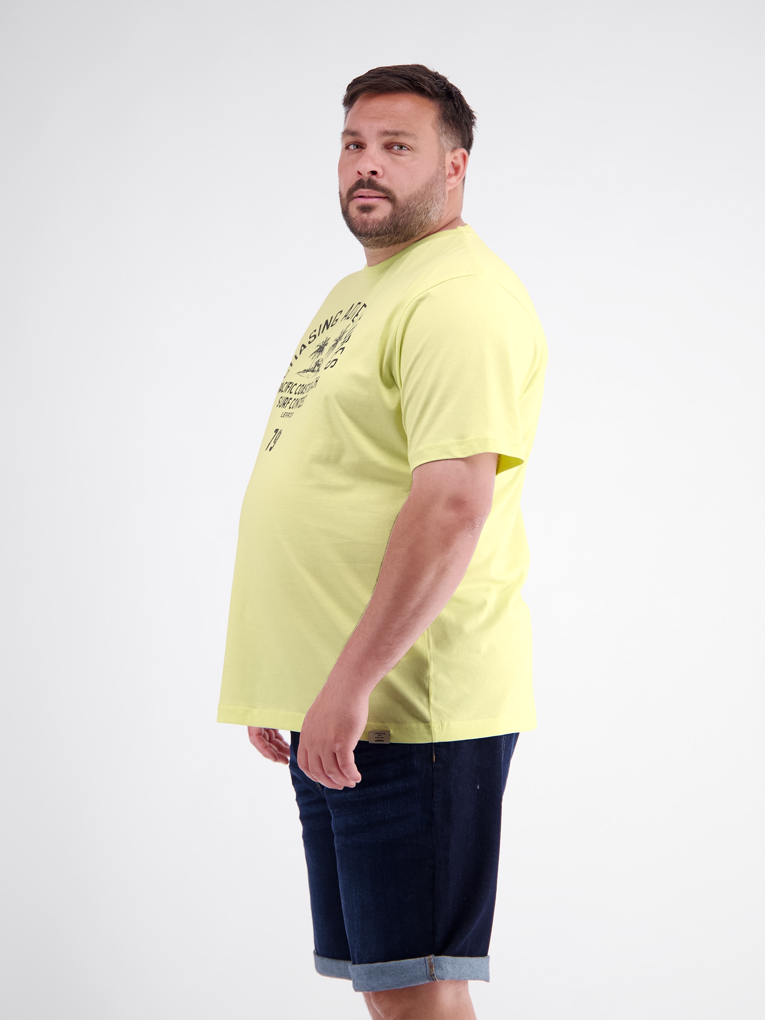 LERROS T-Shirt »Sommerliches T-Shirt aus Baumwolle mit O-Neck, große Größen«