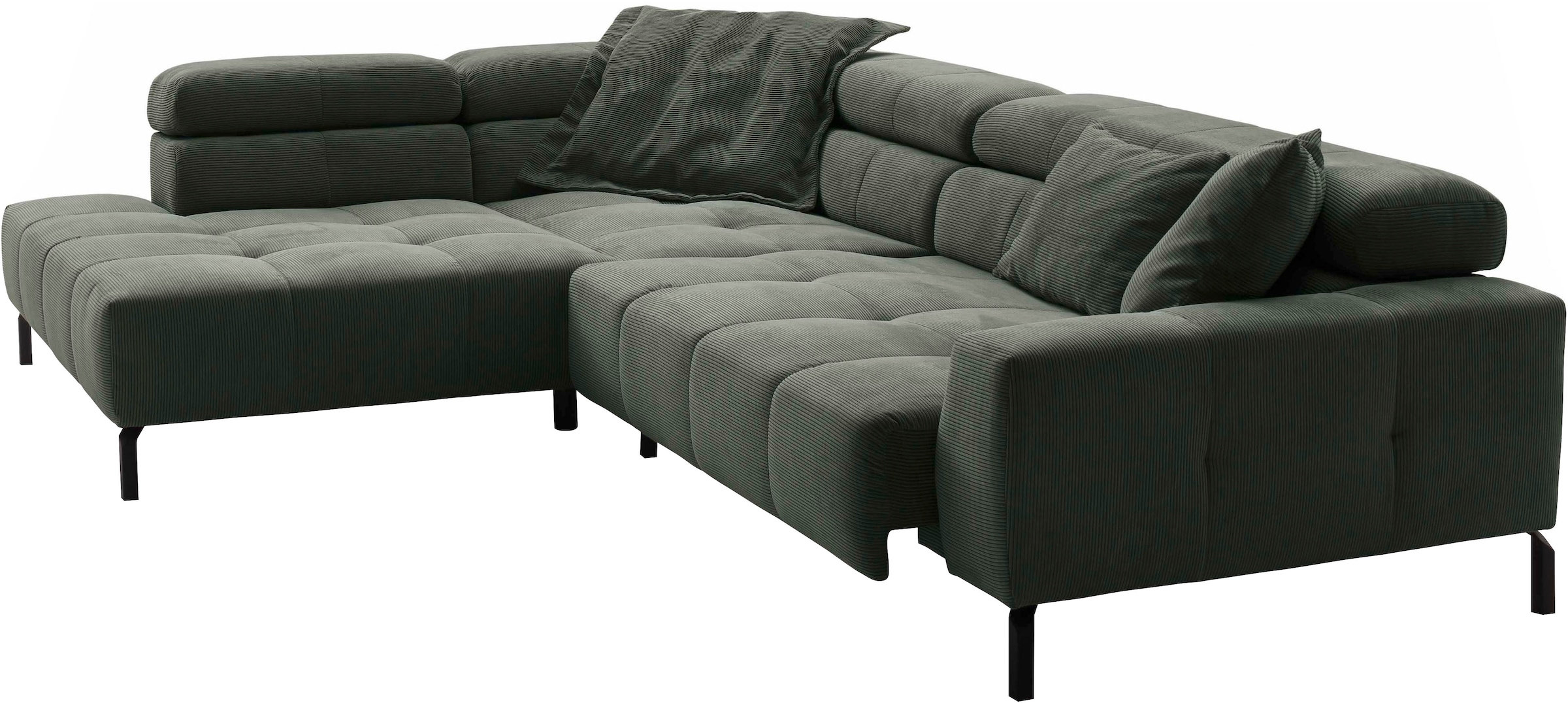 Places of Style Ecksofa »Cleveland, L-Form, incl. Kopfteilverstellung, Breite 311 cm«, wahlweise elektrischer Sitzvorzug