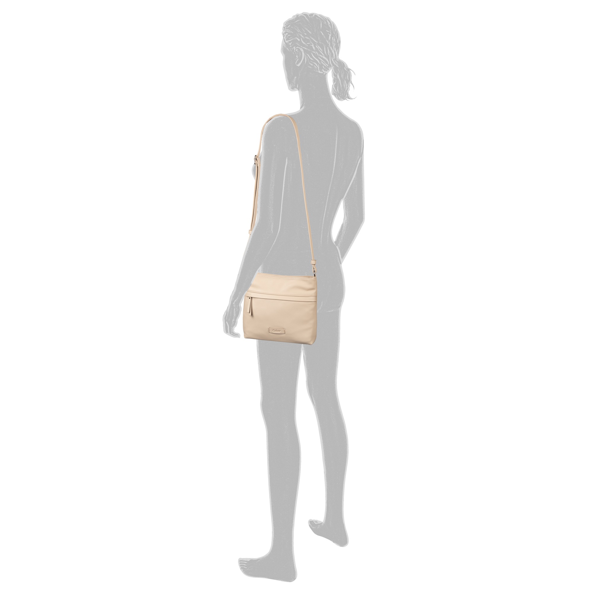 Gabor Umhängetasche "Faye" Damen Schultertasche mit Logoprägung
