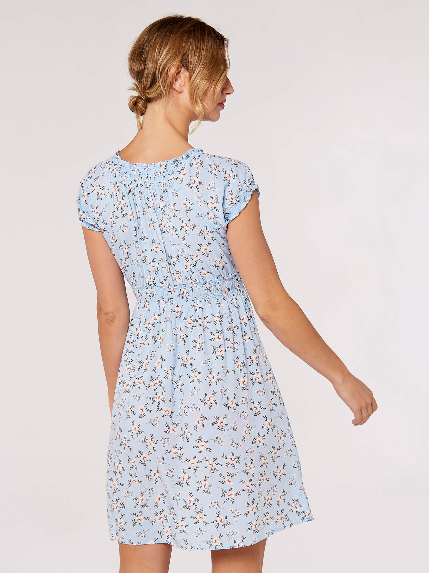 Apricot Minikleid »Milkmaid Kleid Orchidee« mit Rüschen