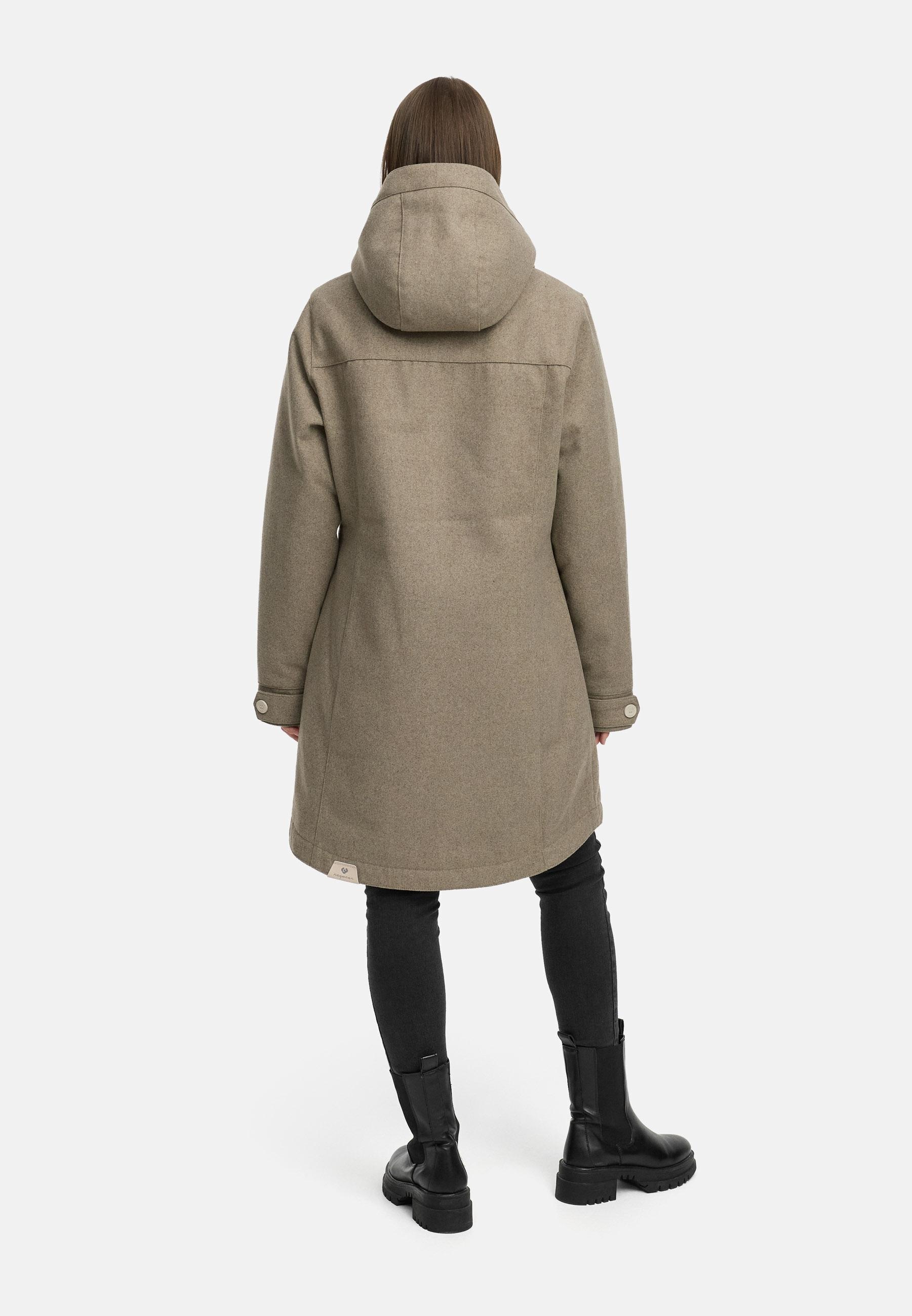 Ragwear Wintermantel »Jannisa Coat« Klassischer Damen Kurzmantel mit Kapuze