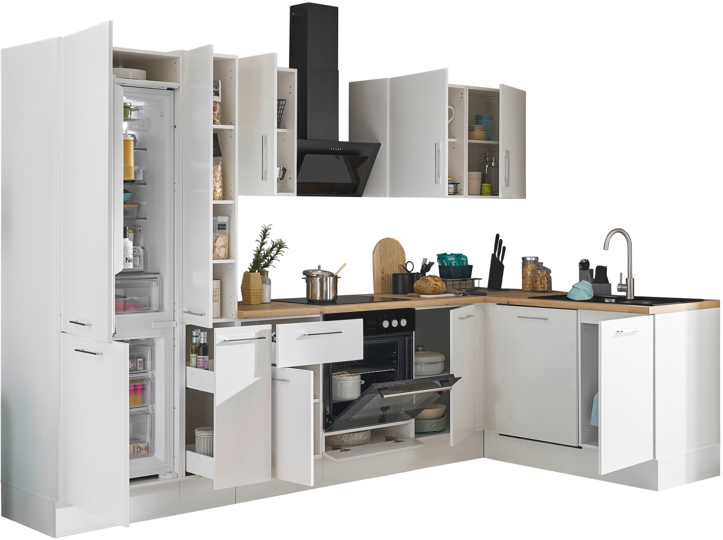 BASIC by Balculina Winkelküche »Turin«, Stellbreite 310x175 cm, wahlweise mit E-Geräten
