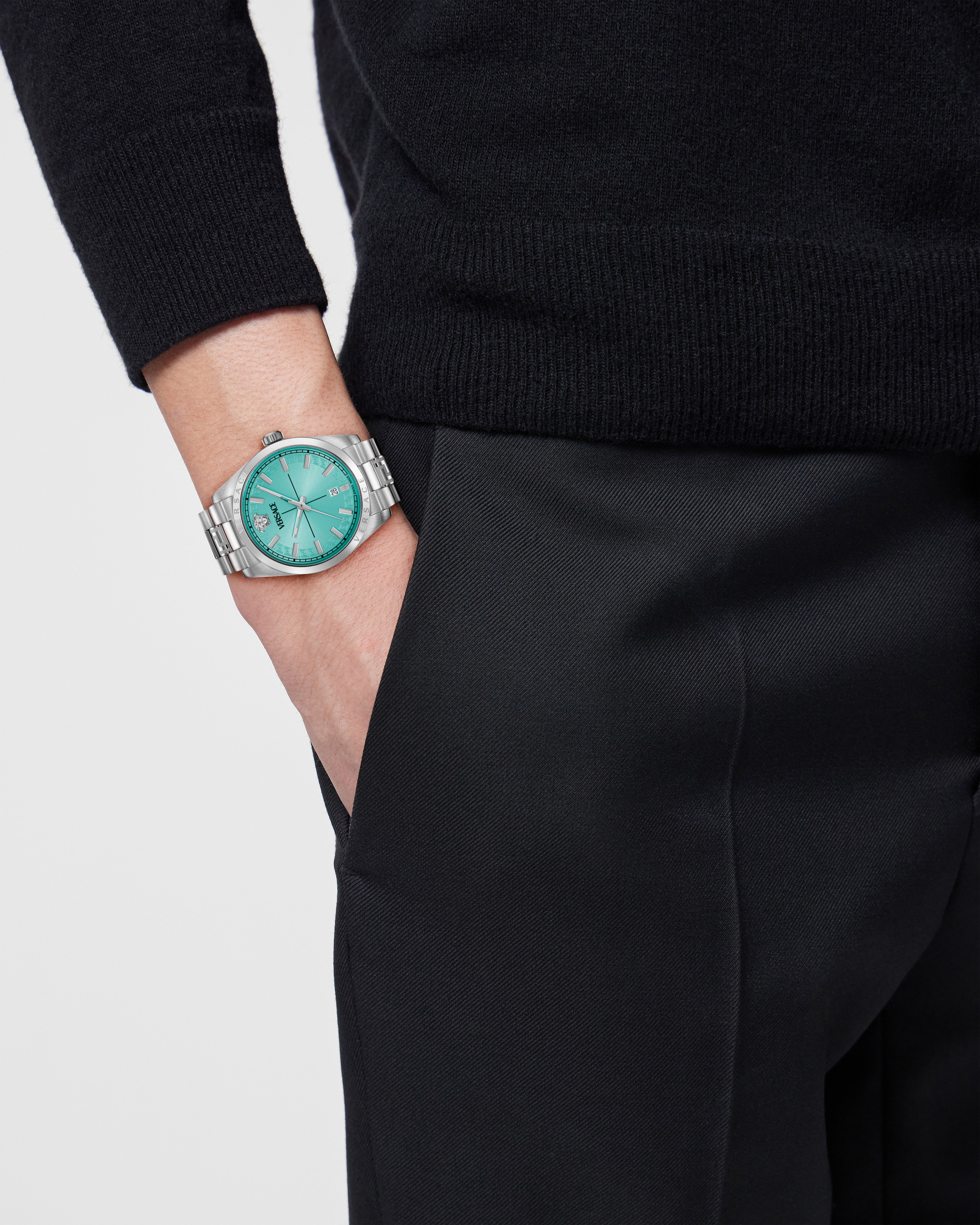 Versace Quarzuhr »MILLENYIUM GENT«, Armbanduhr, Herrenuhr, Swiss Made, Edelstahlarmband, analog, Datum