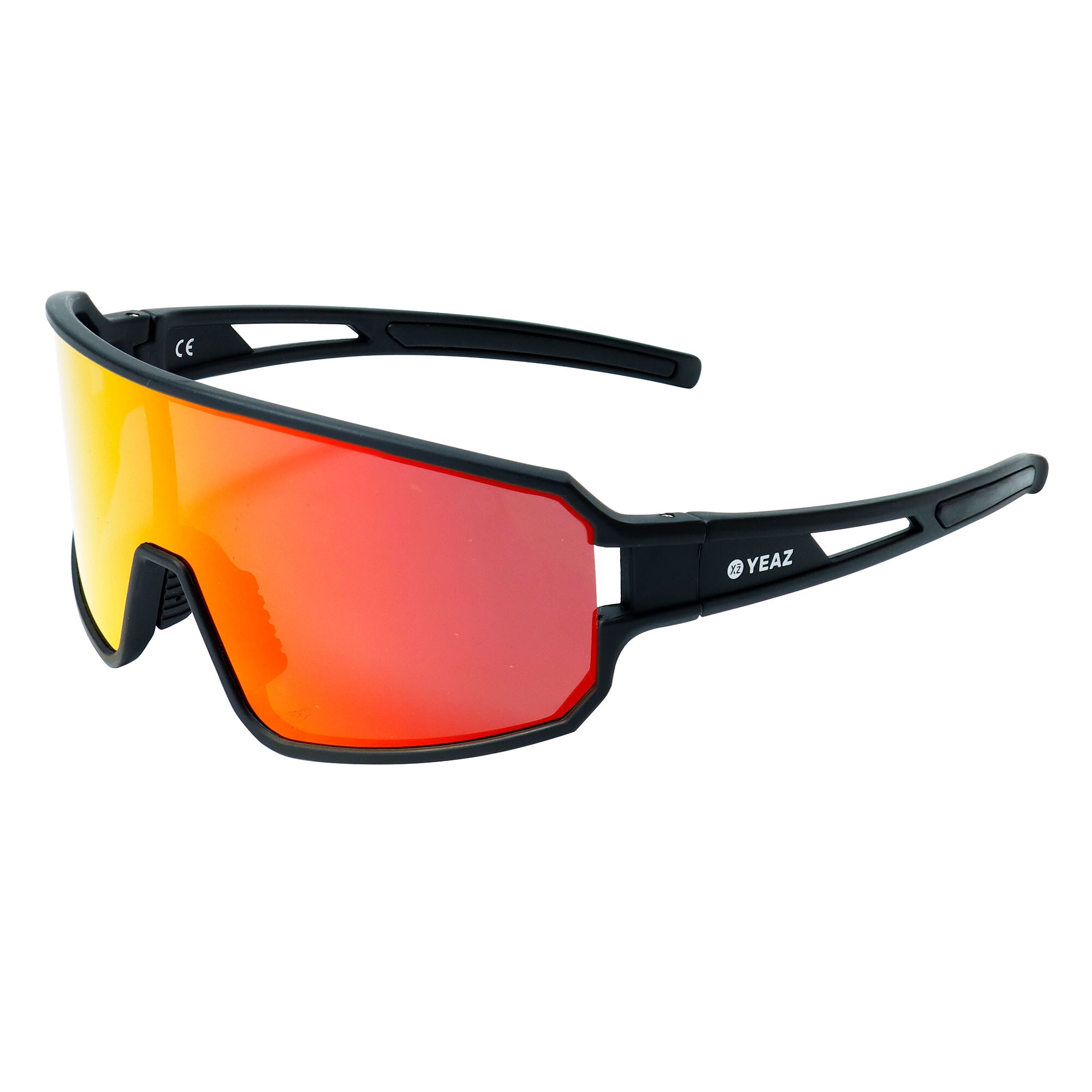 Sportbrille YEAZ "Sport-Sonnenbrille Black/Red SUNWAVE", Damen, rot, Sonnenbrillen