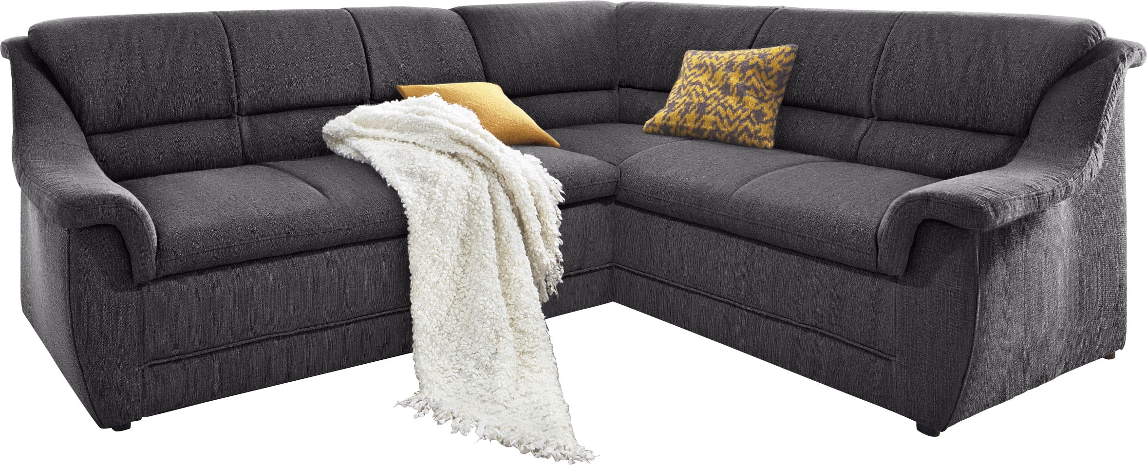 DOMO collection Ecksofa »Lale zeitlose Formensprache, komfortabel, L-Form«, mit langem Schenkel, wahlweise mit Bettfunktion