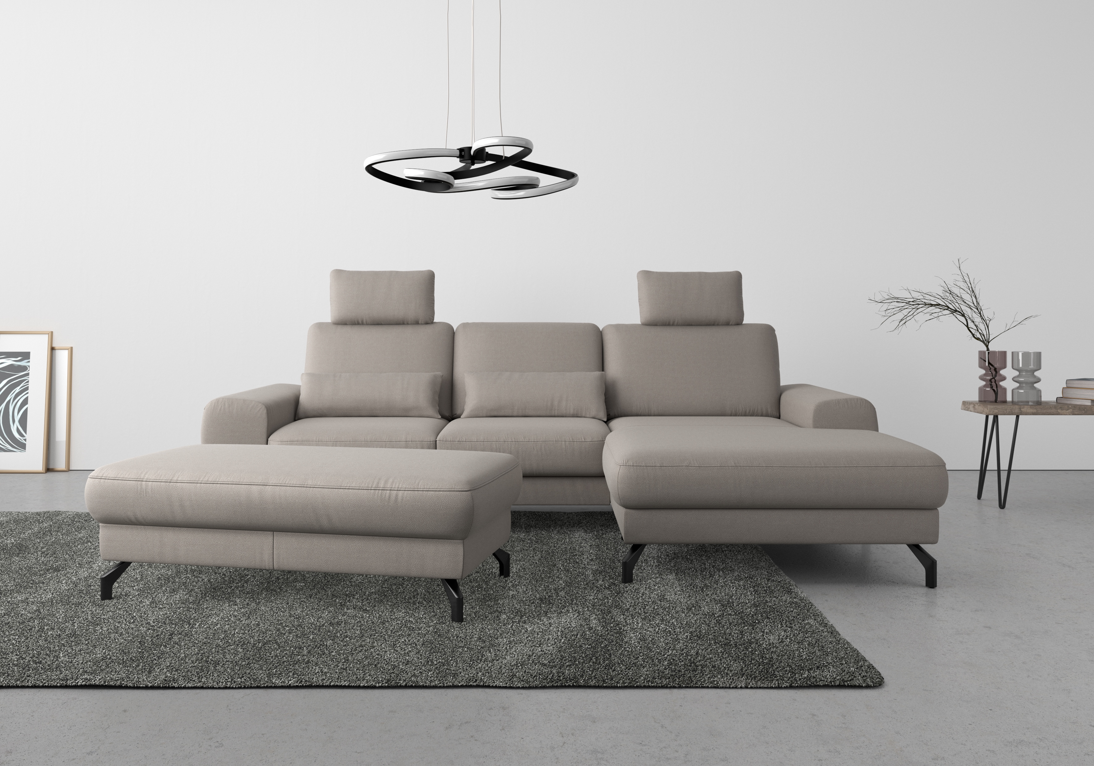 sit&more Ecksofa "Cinturo L-Form" inklusive Sitztiefenverstellung und Federkern, Sitzhöhe 45 cm