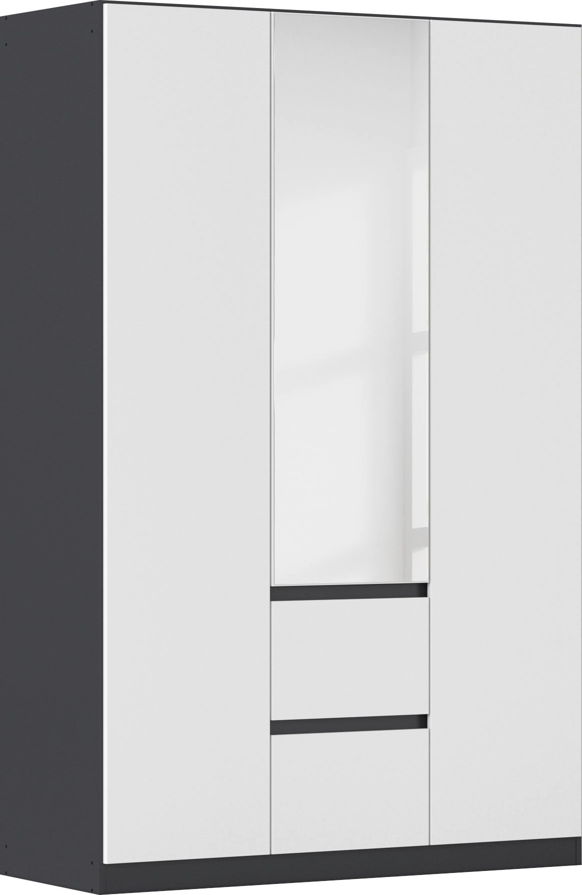 Drehtürenschrank RAUCH, B:136cm H:210cm T:54cm, grau, Holzwerkstoff, Schränke, "Kleiderschrank Schrank mit Spiegel Garderobe Garderobenschrank