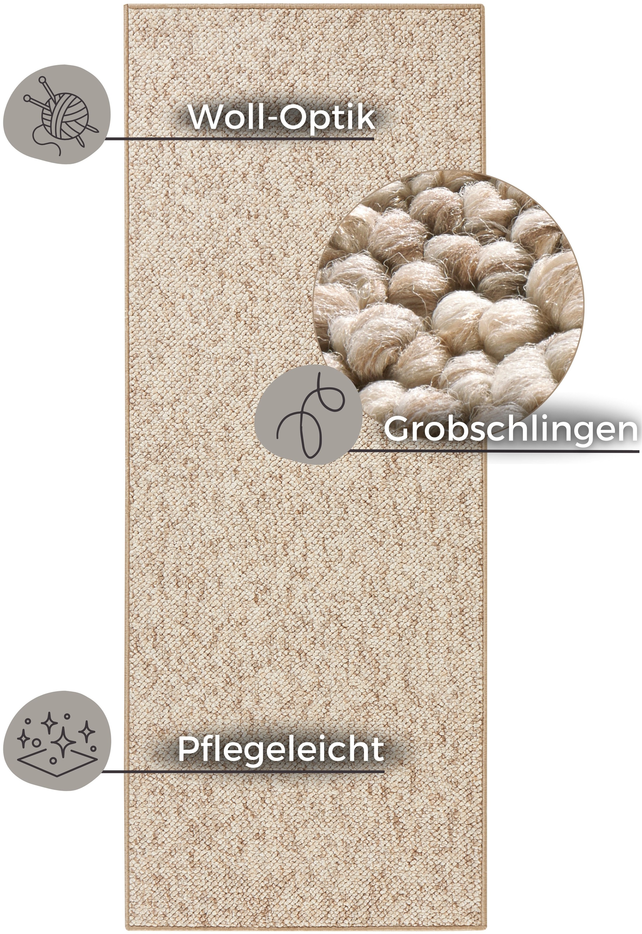 HANSE Home Teppich "Wolly 2" rechteckig 12 mm Höhe Flachgewebe, Läufer, Ska günstig online kaufen
