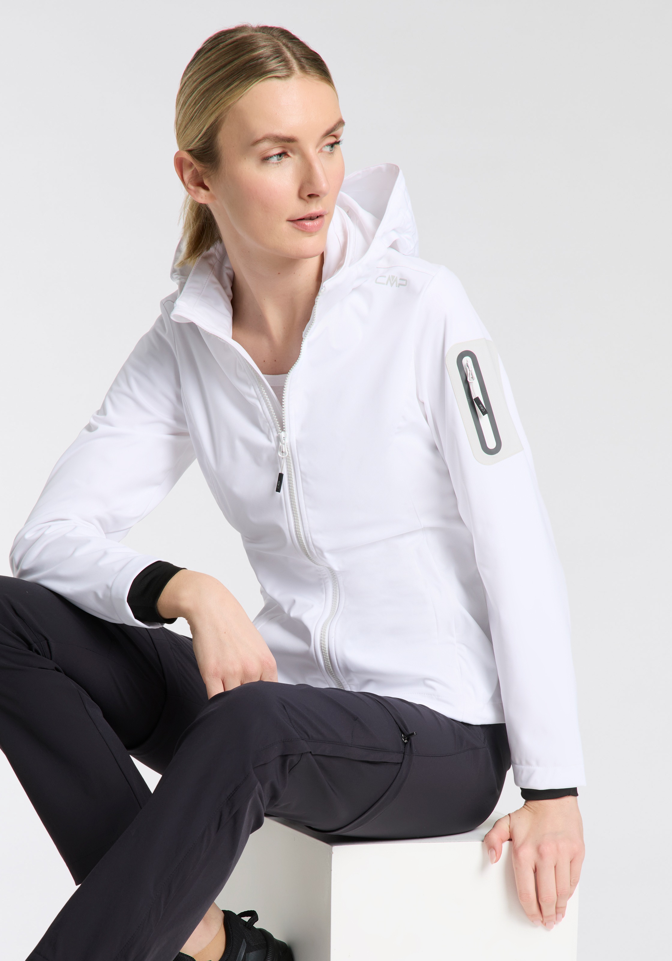 CMP Softshelljacke 1 Stk. tlg. mit Kapuze Atmungsaktiv & Windabweisend & Wa günstig online kaufen
