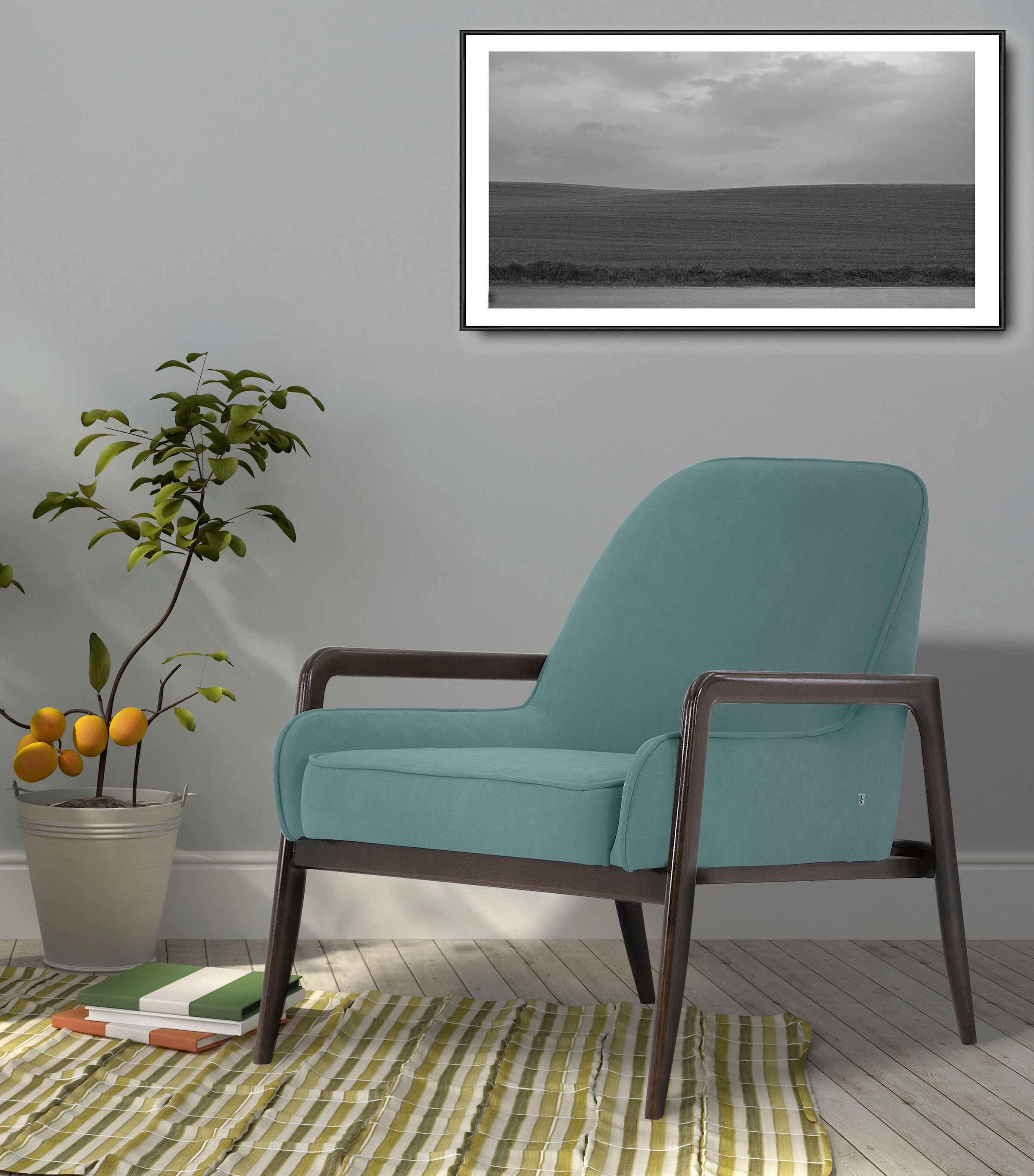 Home affaire Sessel "Braga" wahlweise mit Gestell aus Eiche in dunkel oder günstig online kaufen