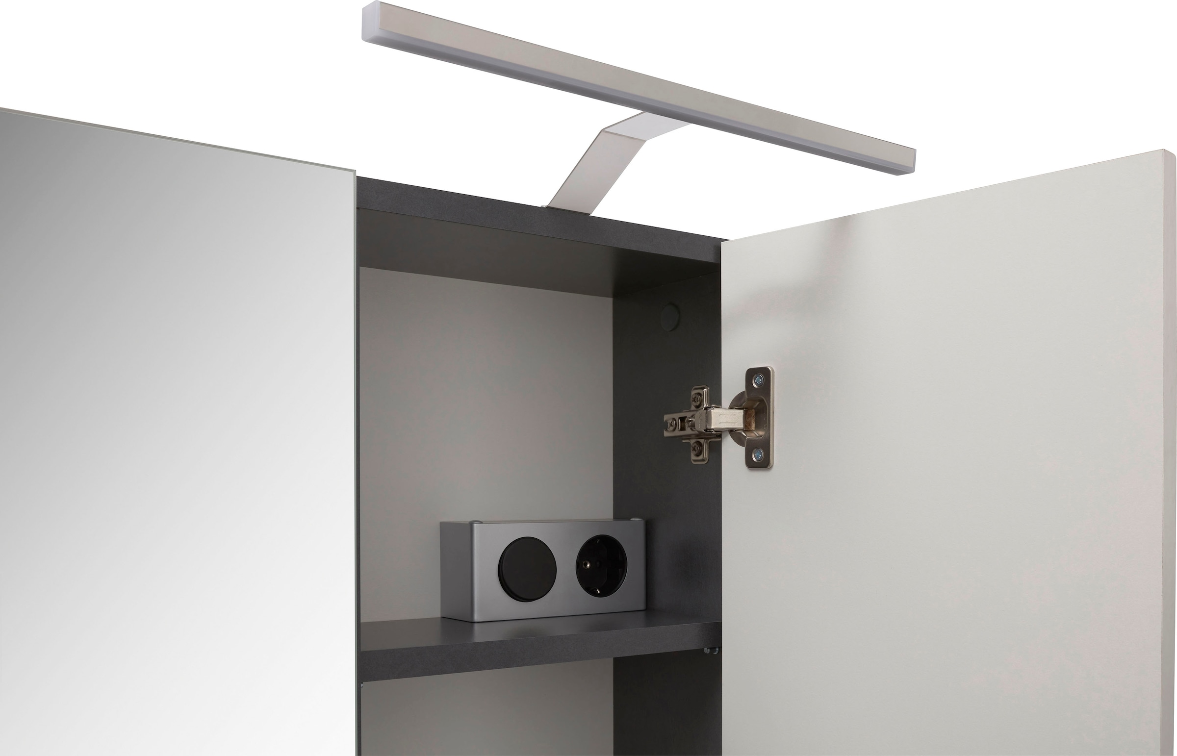 INOSIGN Badmöbel-Set »Malmö, 2 teilig, inklusive LED Beleuchtung, bestehend aus:«, (Set, 2 St.), Waschbeckenunterschrank, Spiegelschrank, LED Badaufsatzleuchte