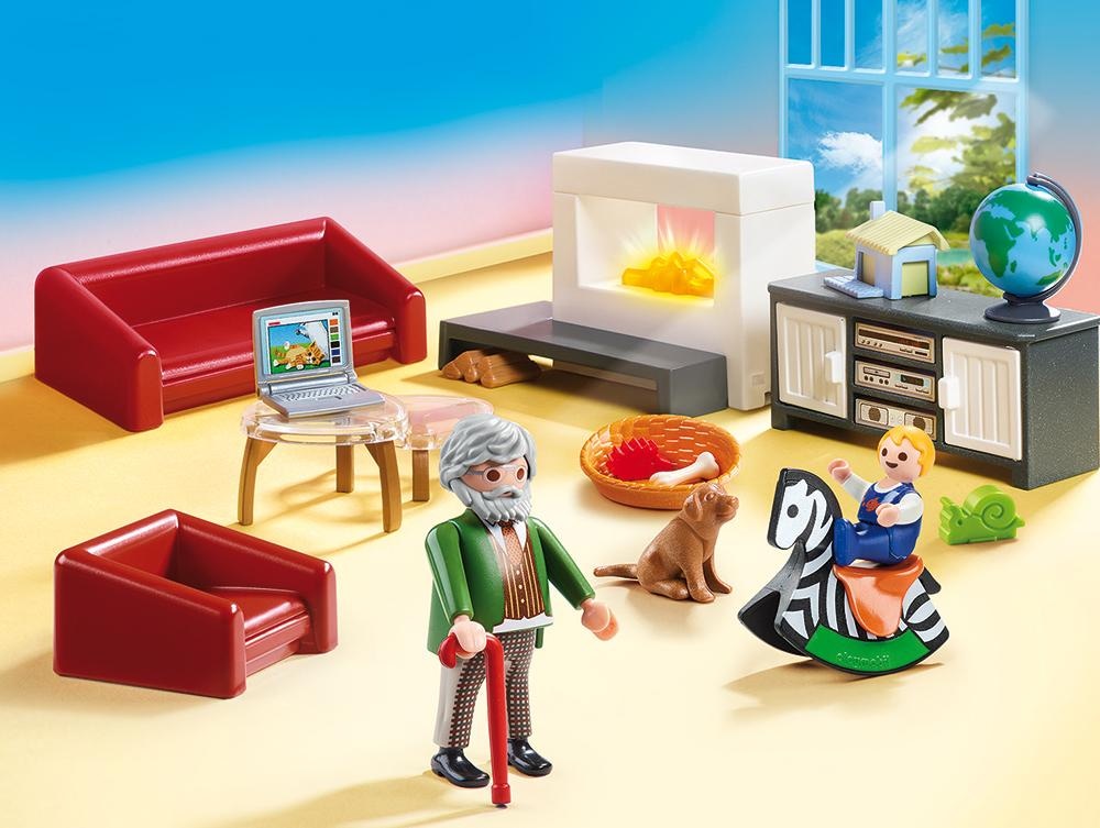 Playmobil® Konstruktions-Spielset »Gemütliches Wohnzimmer (70207), Dollhouse«, (36 St.), Made in Germany