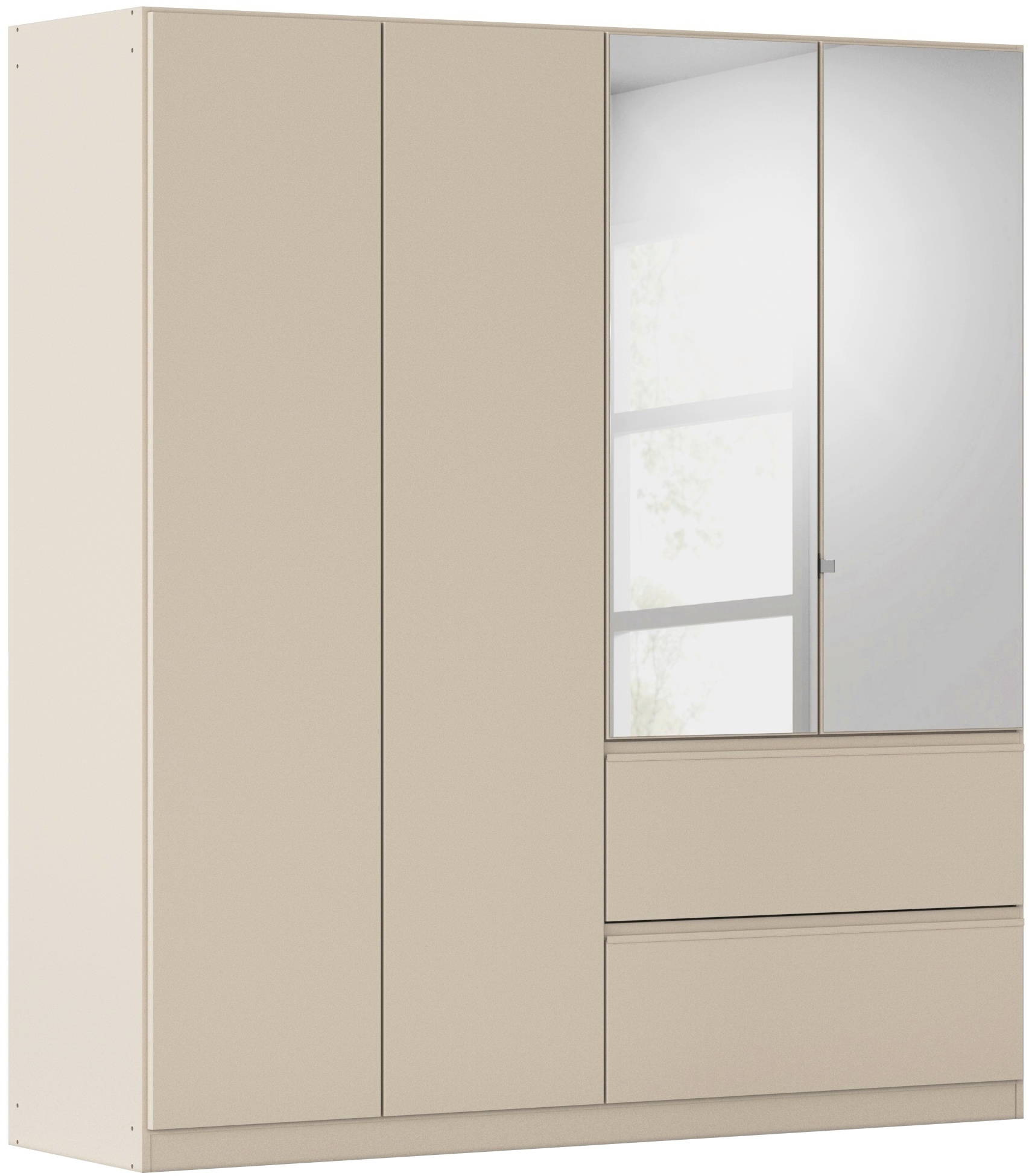 rauch Drehtürenschrank "Kleiderschrank Schrank Garderobe Wäscheschrank Schlafzimmer JOEL" in 3 verschiedenen Ausstattungen BASIC/CLASSIC/PREMIUM, mit zwei Schubladen, mit Push-to-Open Funktion MADE IN GERMANY