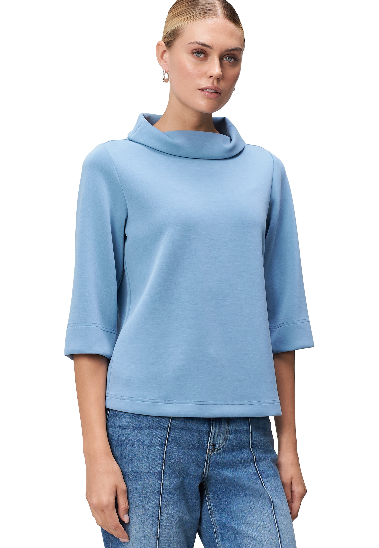 Zero Sweatshirt "zero Damen Sweatshirt mit weitem Rollkragen", Plain/ohne D günstig online kaufen