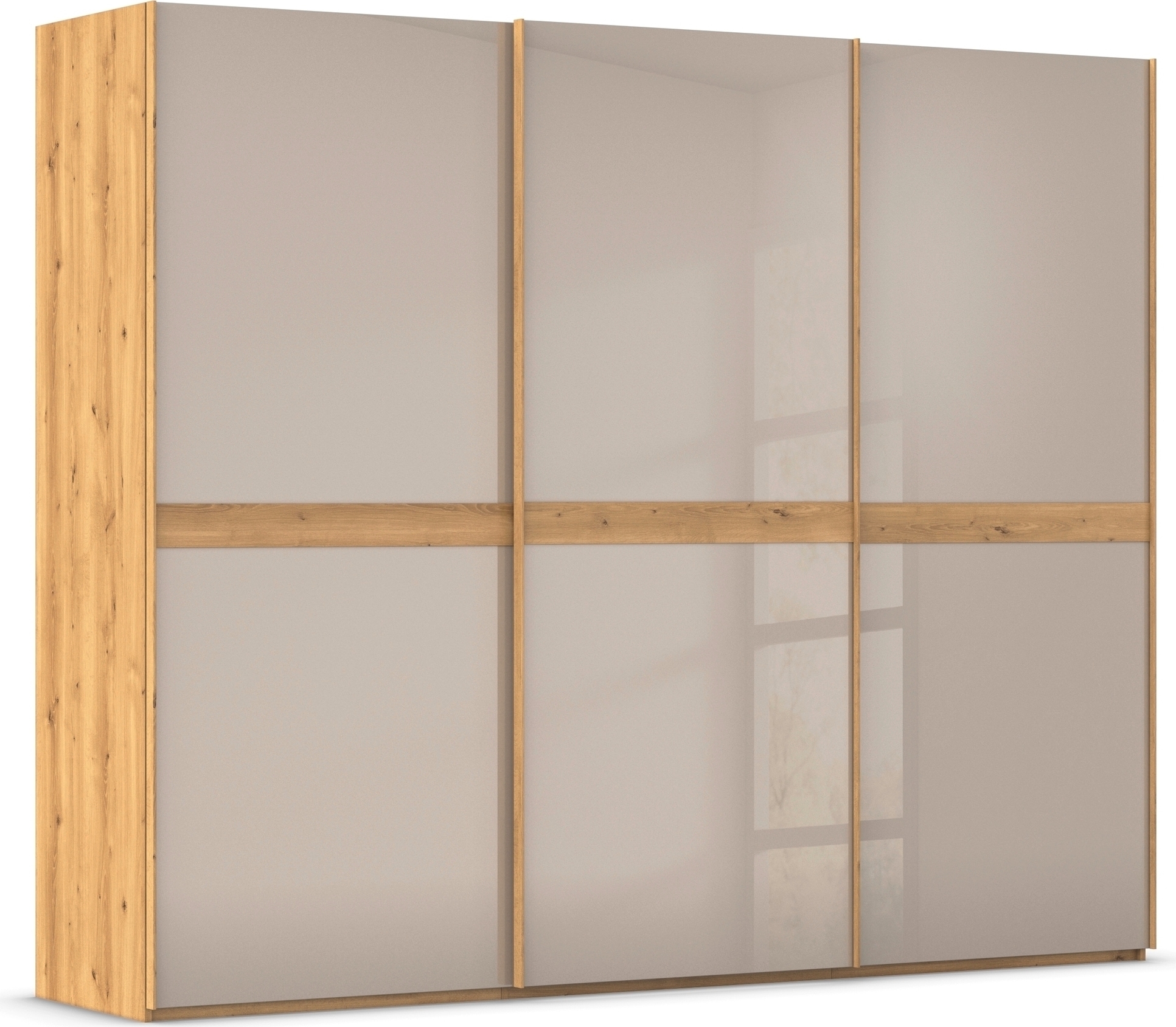 rauch "Kleiderschrank Schrank Garderobe Schlafzimmerschrank SCALE-LINE" edle Optik mit Bauchbinde in Korpusfarbe mit Glasfront MADE IN GERMANY