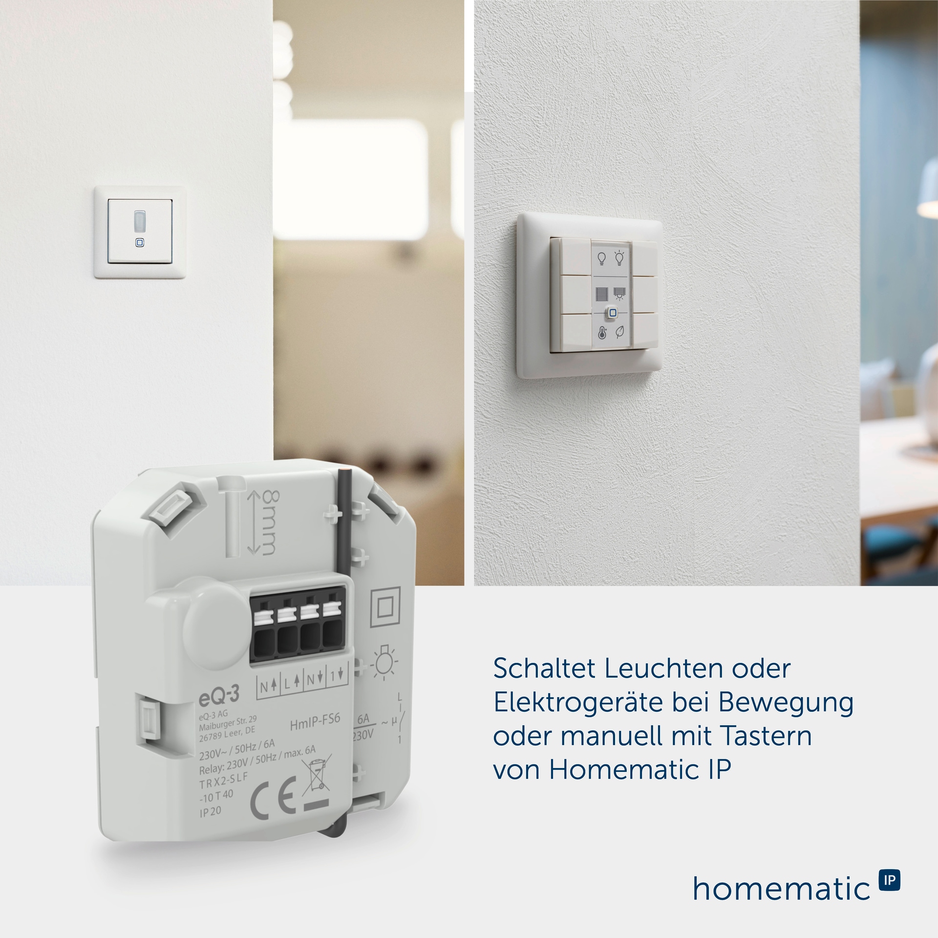Homematic IP Unterputzschalter »Schaltaktor (6 A) – Unterputz«