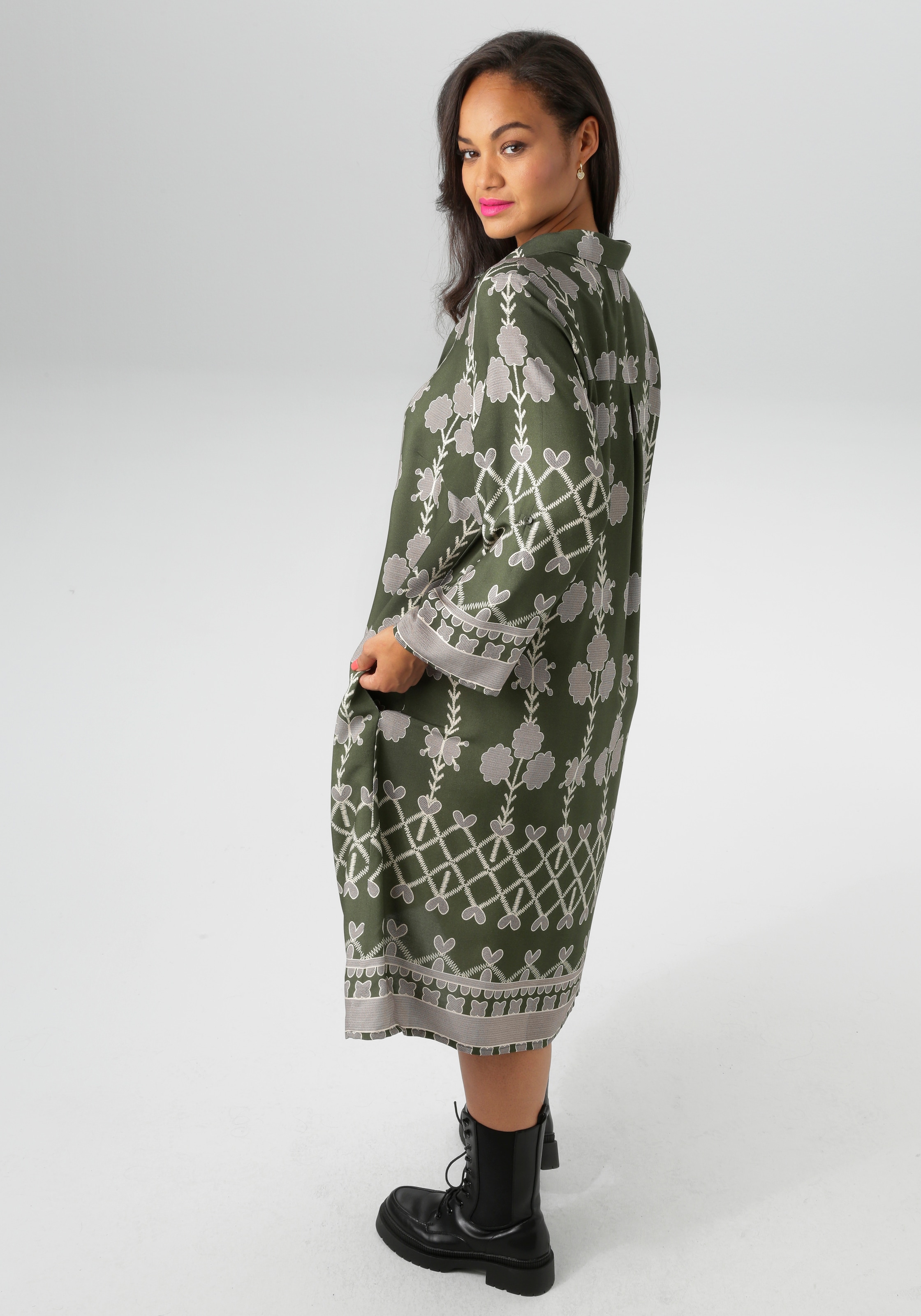 Aniston PLUS Blusenkleid, aus weich fallender Viskose - NEUE KOLLEKTION