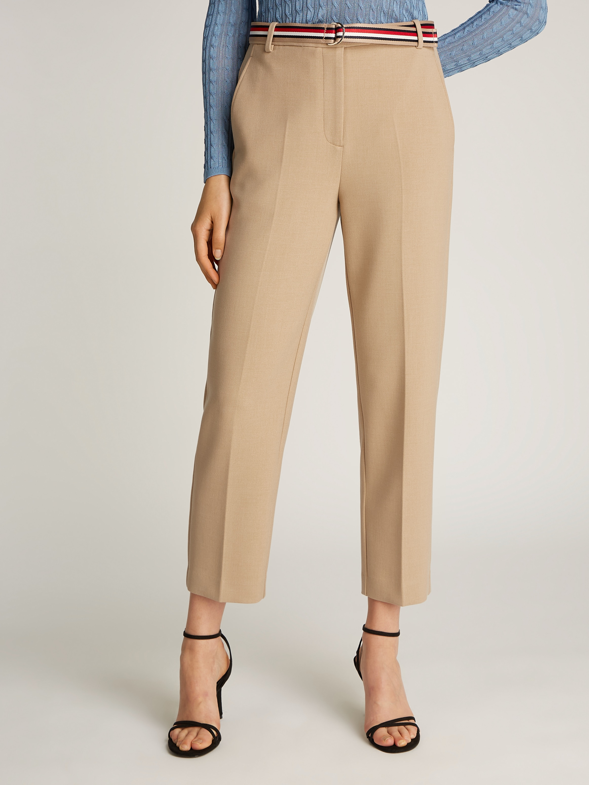 Webhose »PUNTO SLIM STRAIGHT PANT«, mit Bügelfalten, Metalllabel