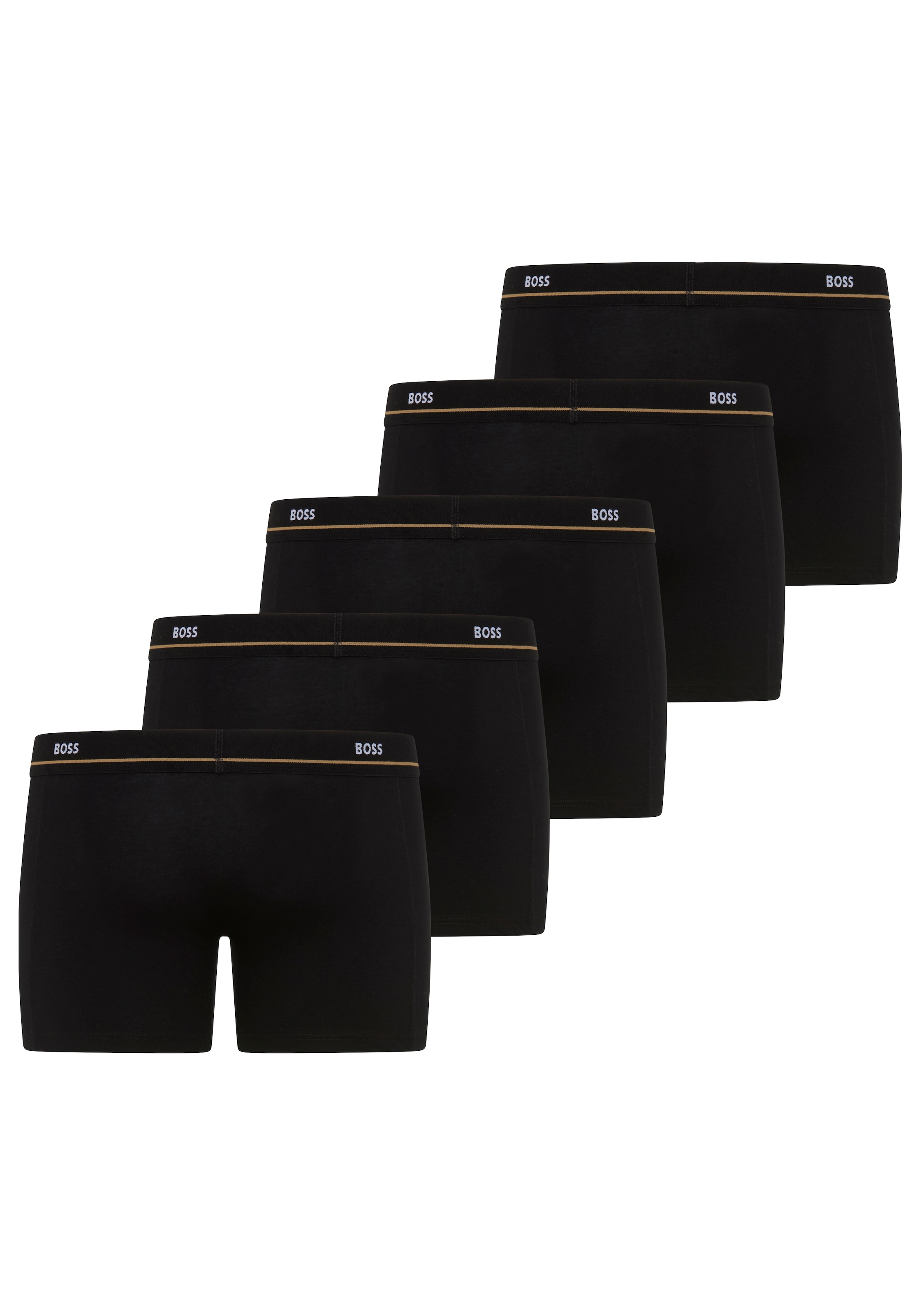 BOSS Boxershorts »BoxerBr 5P Essential« 5 Stk. aus Stretch-Baumwolle mit Logo-Bund