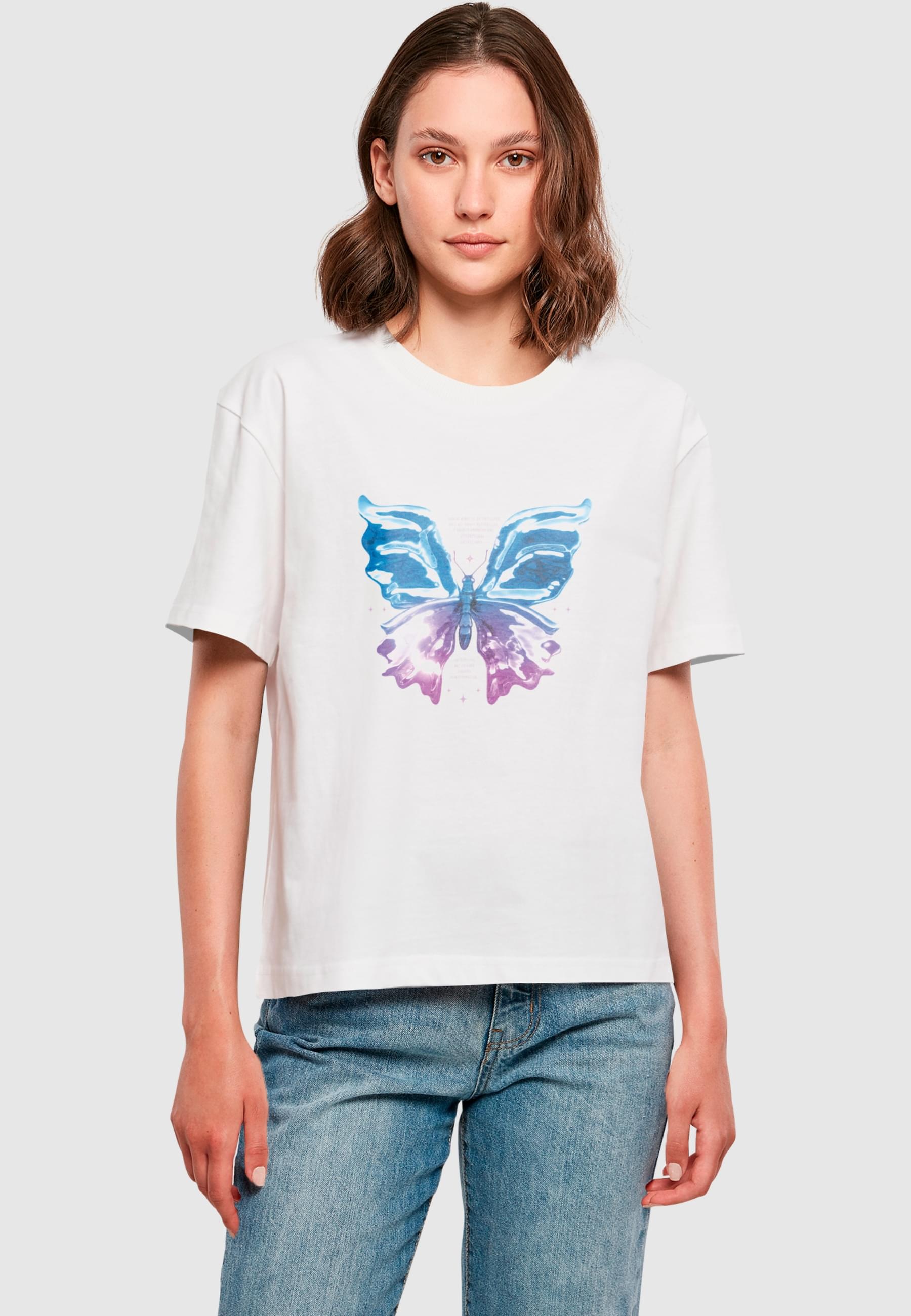 Miss Tee T-Shirt »Miss Tee Damen Chromed Butterfly Tee«, (1 tlg.)