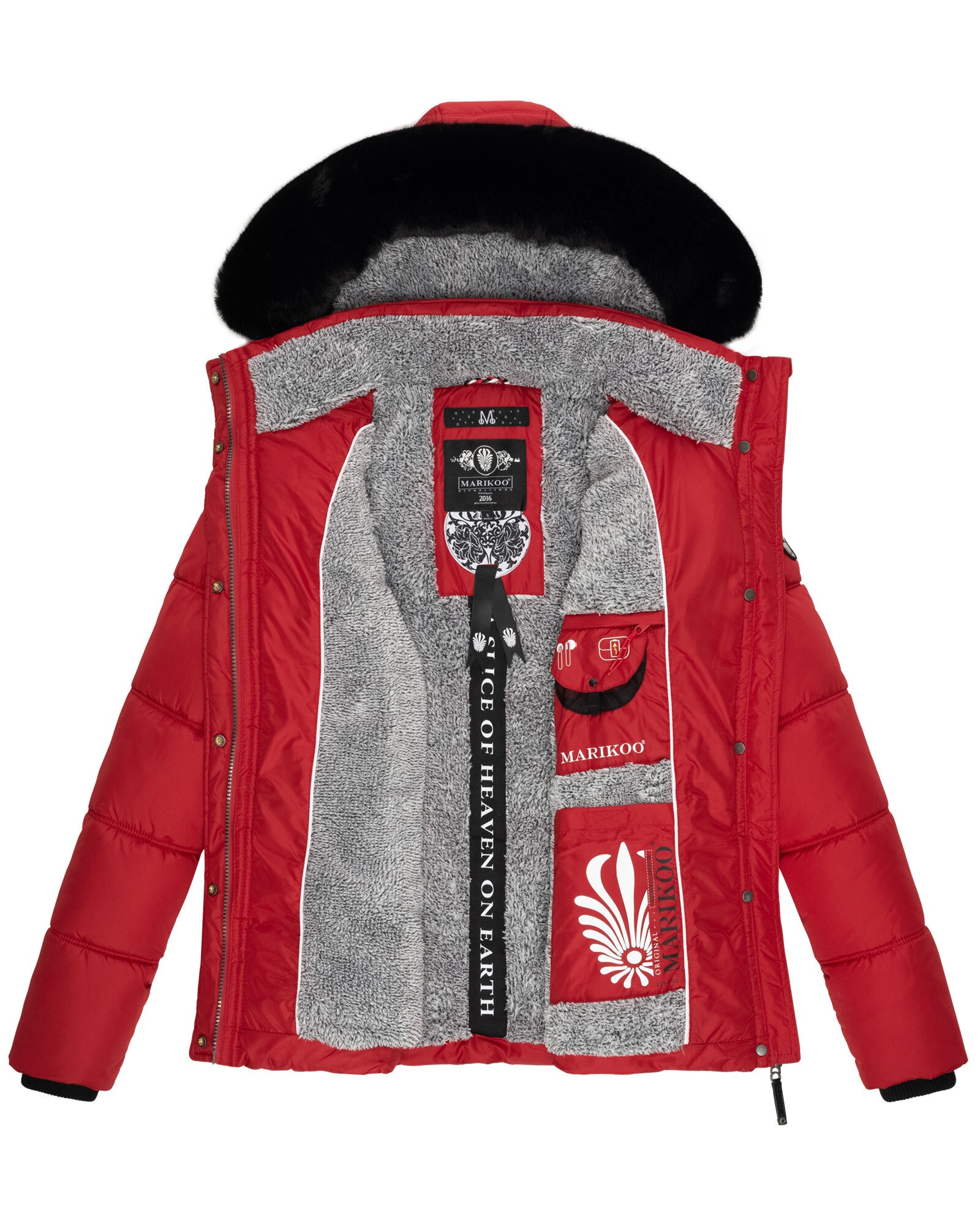 Marikoo Winterjacke »Loveleen«, mit Teddyfell und Kapuze