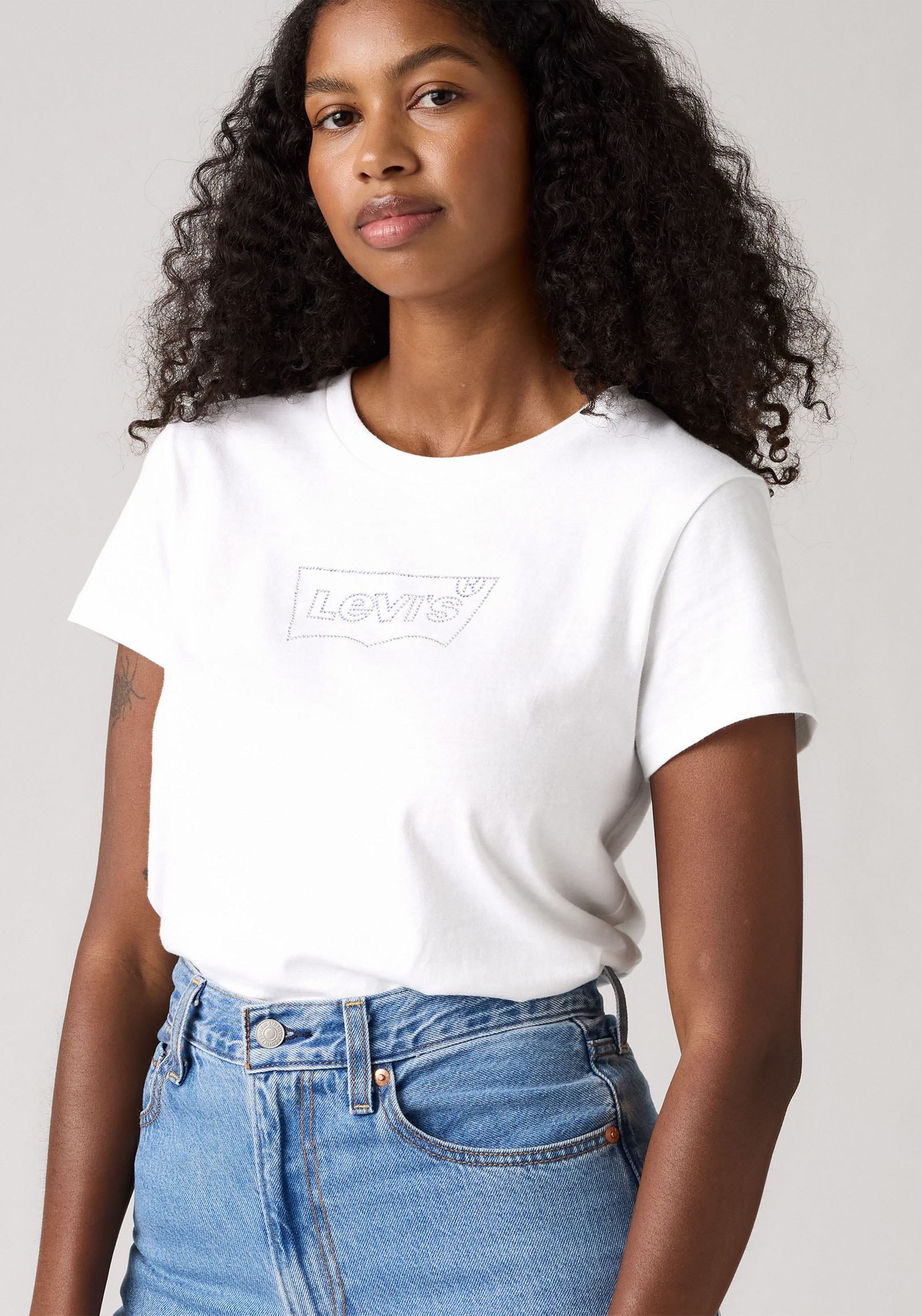 Levis Rundhalsshirt "THE PERFECT TEE", mit Logo im Metallic-Holo Print günstig online kaufen