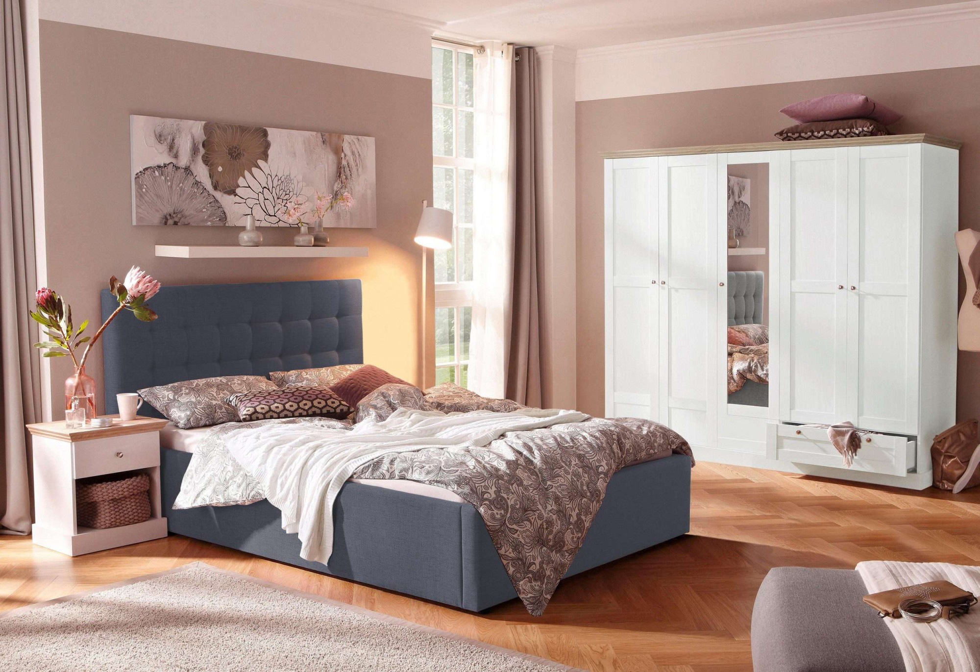 OTTO home Polsterbett "Hamar, Knopfsteppung im Kopfteil, bis 250 KG belastb günstig online kaufen