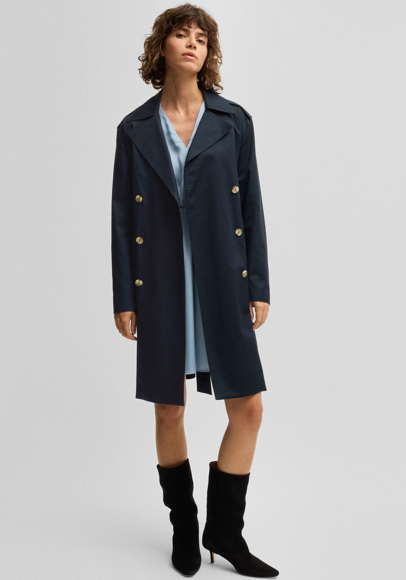 BOSS ORANGE Kurzmantel "C Cotrench", mit Schulterriegeln und Taillengürtel, günstig online kaufen