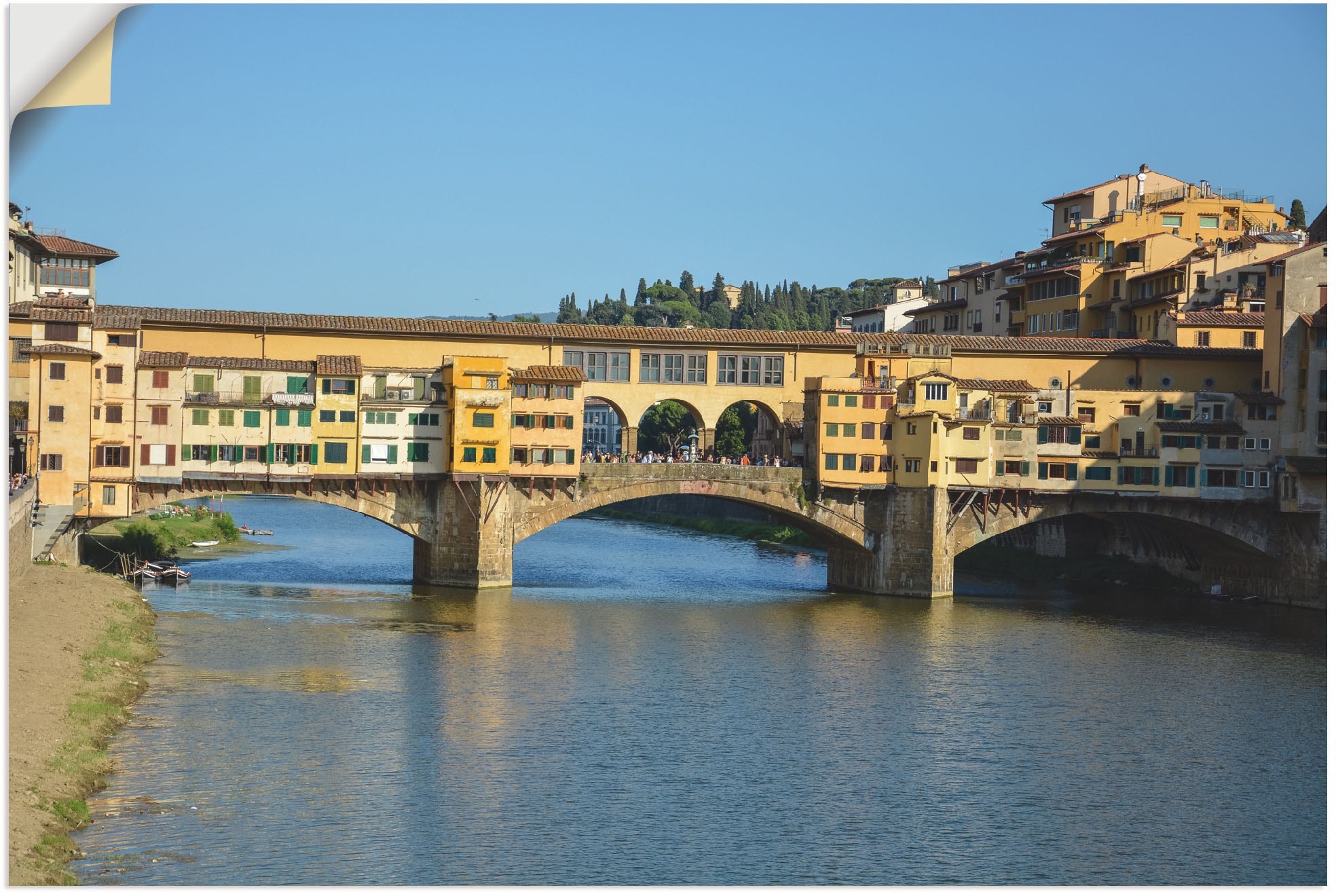 Florenz, »Brücke Poster BAUR Größen Florenz«, als St.), Leinwandbild, in in Wandbild Alubild, Vecchio | Artland Ponte oder kaufen versch. (1 Wandaufkleber