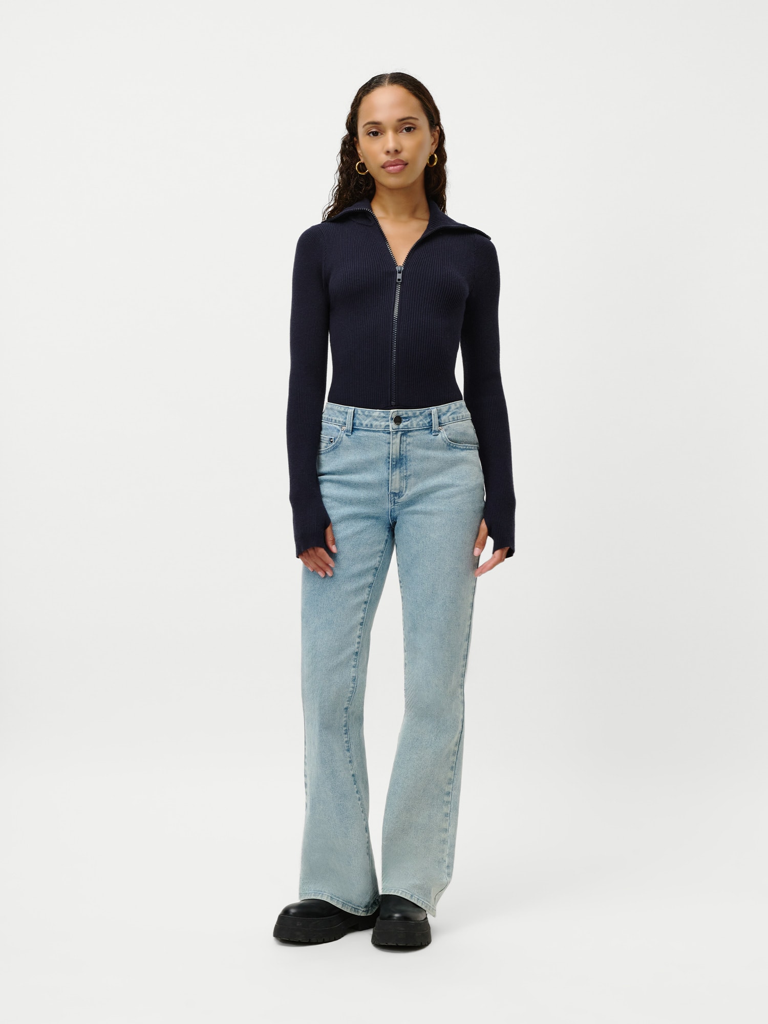 LeGer Langarmbody »Heidi, LeGer by Lena Gercke« mit Reißverschluss, körpernah, mit Kragen