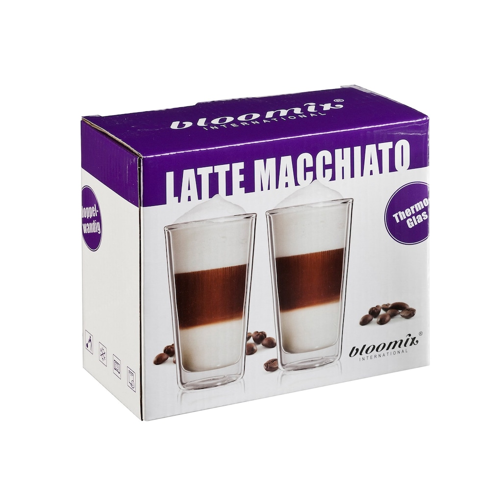 Bloomix Latte-Macchiato-Glas »Milano«, (Set, 4 tlg.)