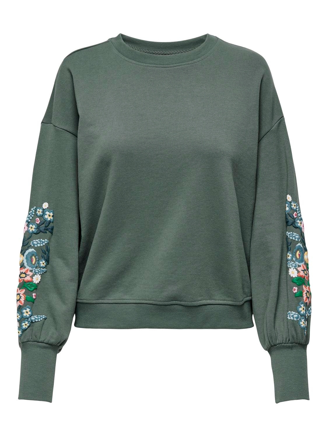 ONLY Sweatshirt "ONLBROOKE L/S O-NECK FLOWER SWT" günstig online kaufen