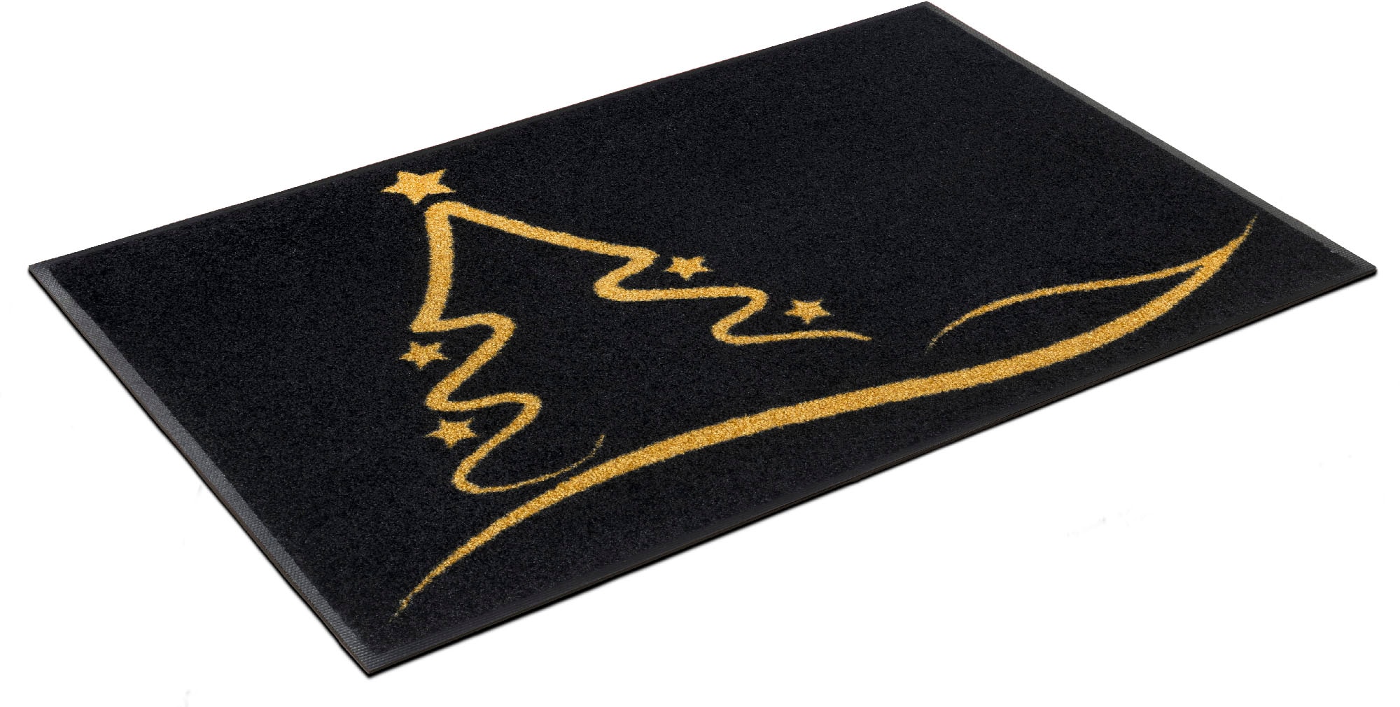 wash+dry by Kleen-Tex Fußmatte »Golden Shine«, rechteckig, Schmutzfangmatte, Motiv Weihnachten Tannenbaum, rutschhemmend, waschbar | BAUR