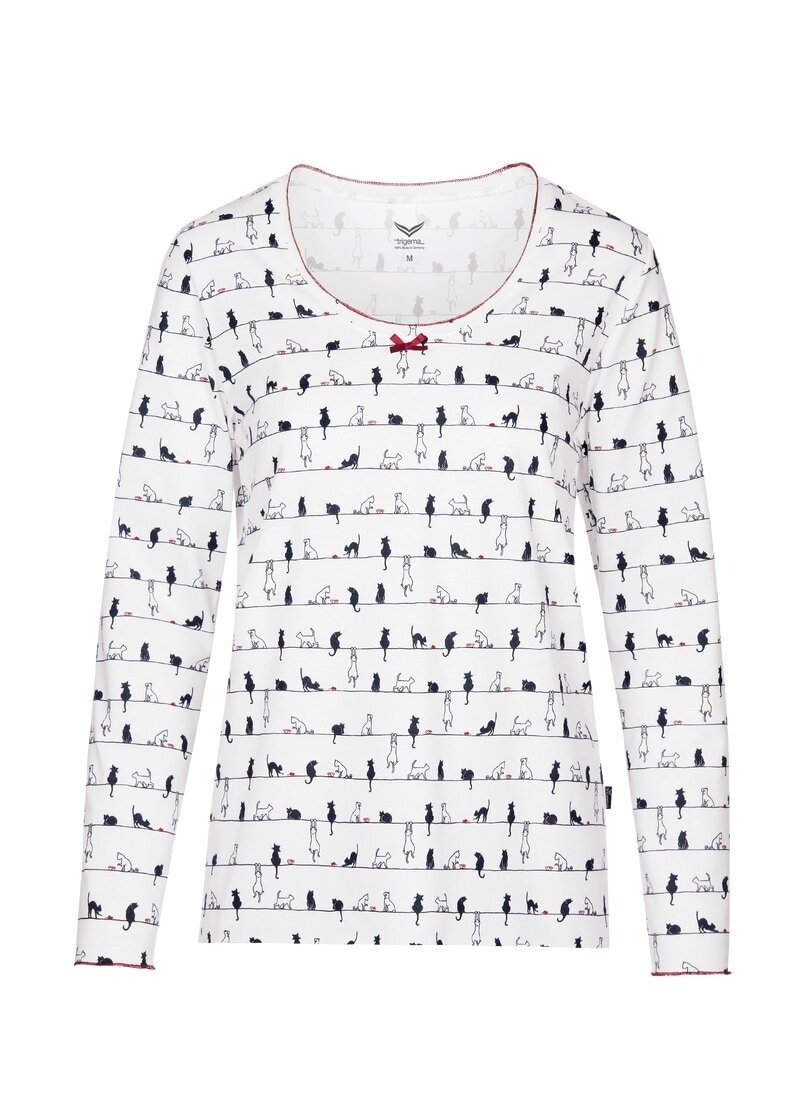 Trigema Schlafanzug »TRIGEMA Langarmshirt mit Katzenmotiv« für bestellen |  BAUR