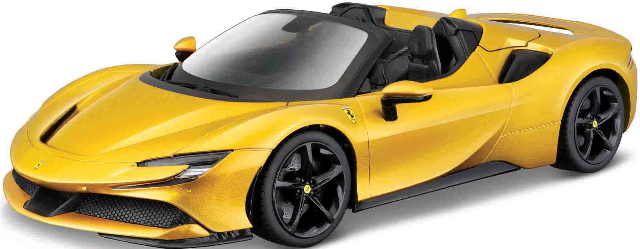 BBURAGO Kinder Sammlerauto "Ferrari SF90 Spider, goldfarben", gold, Metallspritzguss, B:11cm H:7cm L:27cm, Modellfahrzeuge