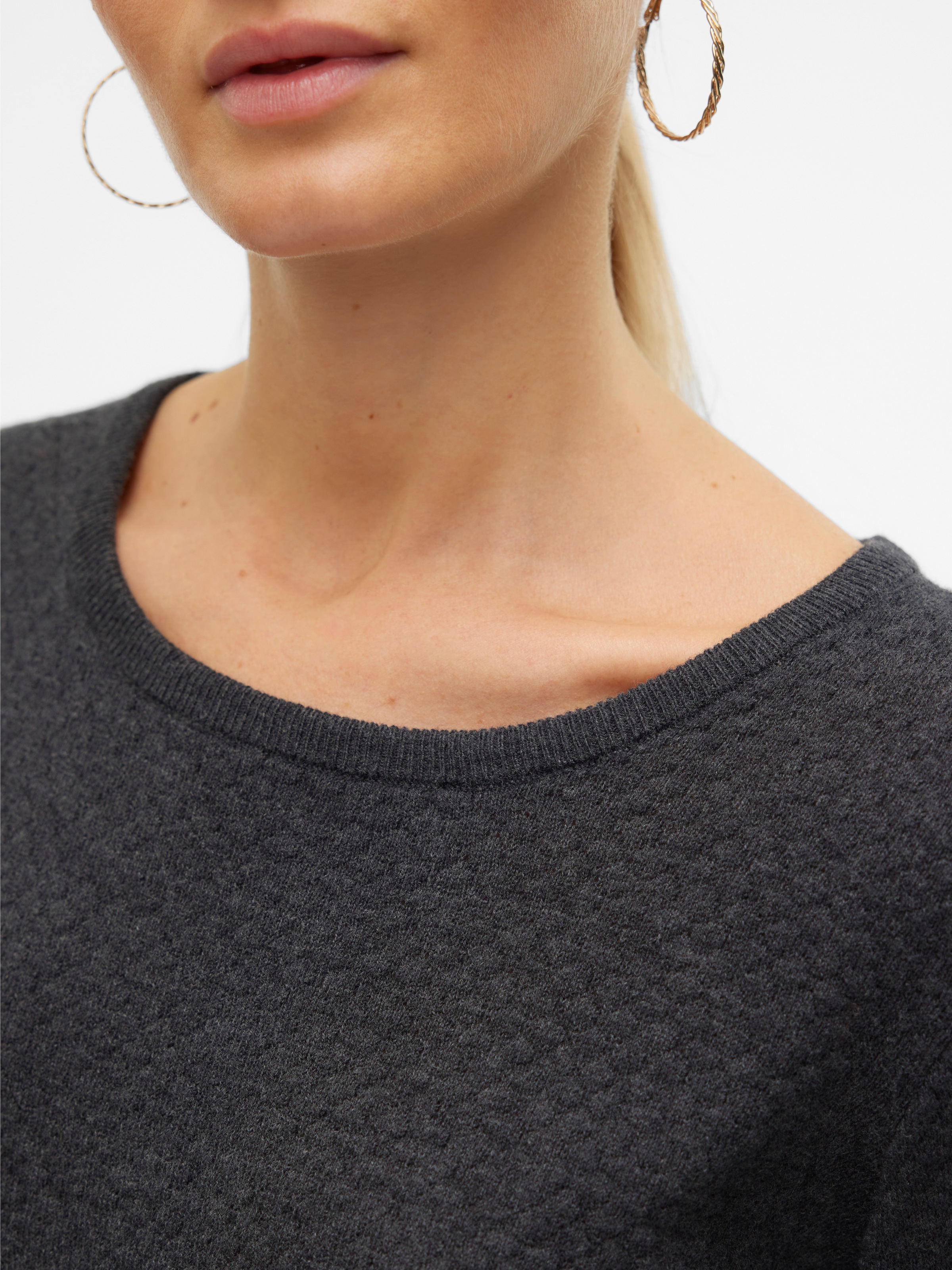 Vero Moda Rundhalspullover »VMCARE STRUCTURE LS O-NECK BLOUSE« aus Baumwolle