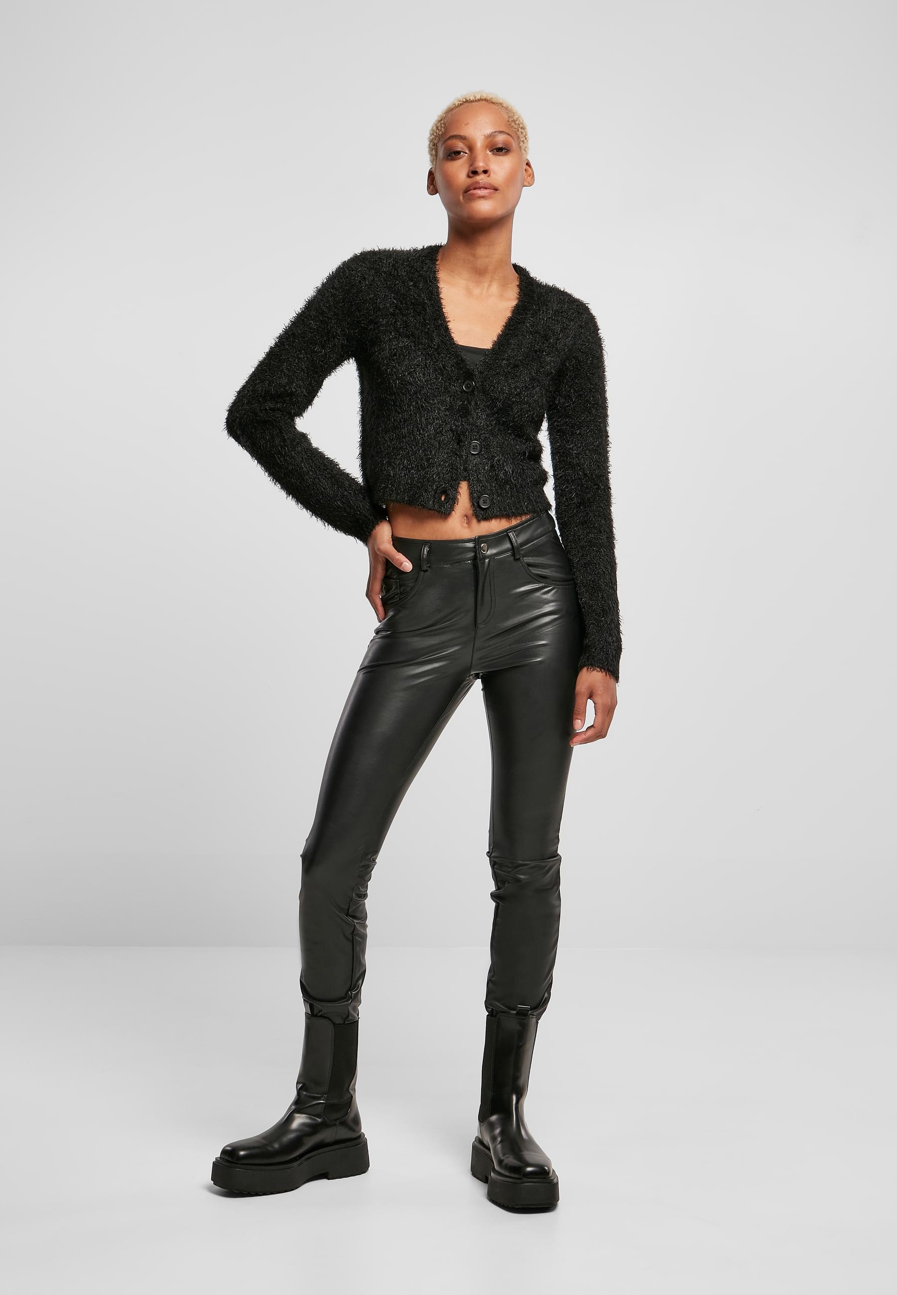 URBAN CLASSICS Strickjacke »Urban Classics Damen Ladies Cropped Feather Cardigan«