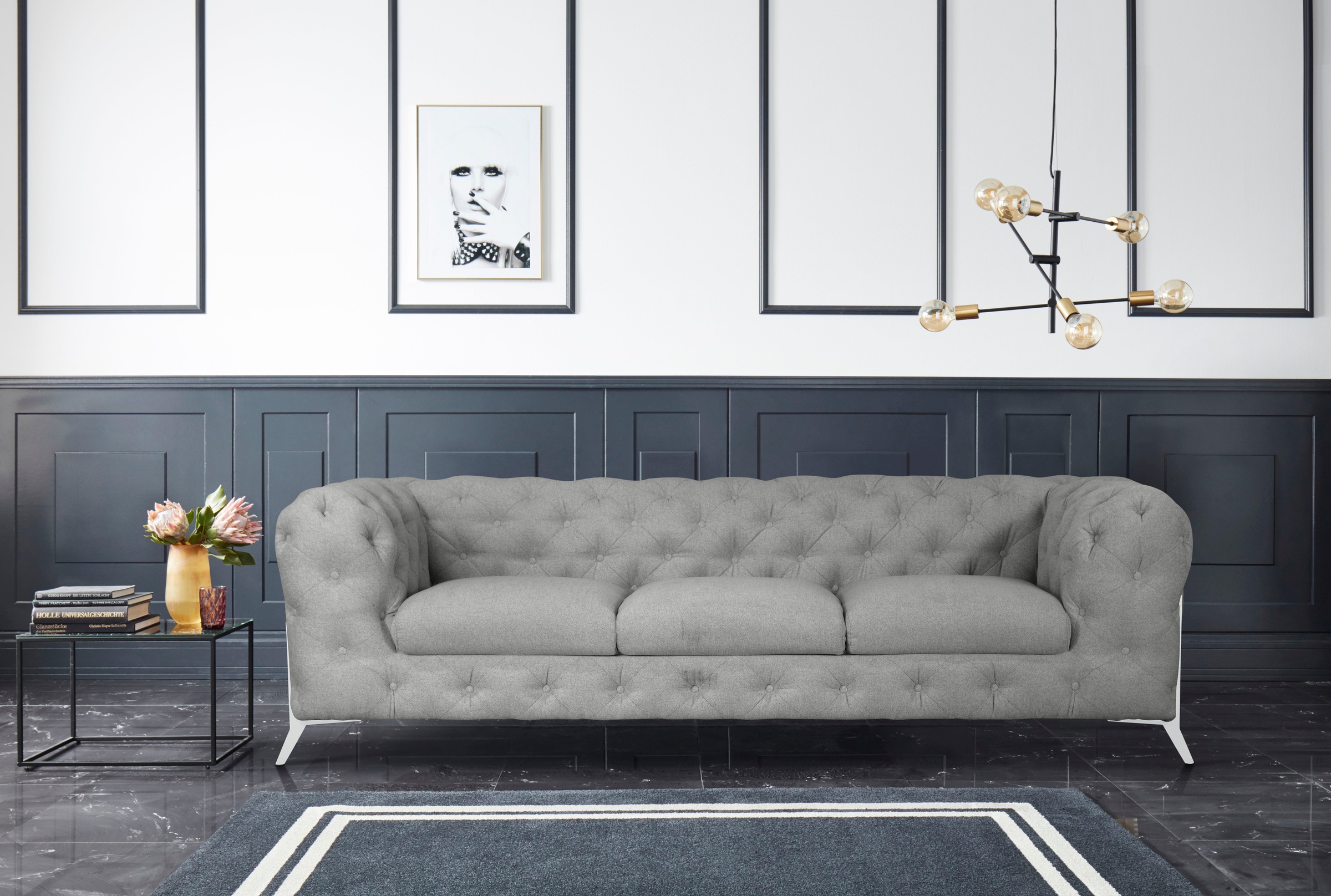 Home affaire Chesterfield-Sofa "Amaury" aufwändige Knopfheftung, moderne Ch günstig online kaufen