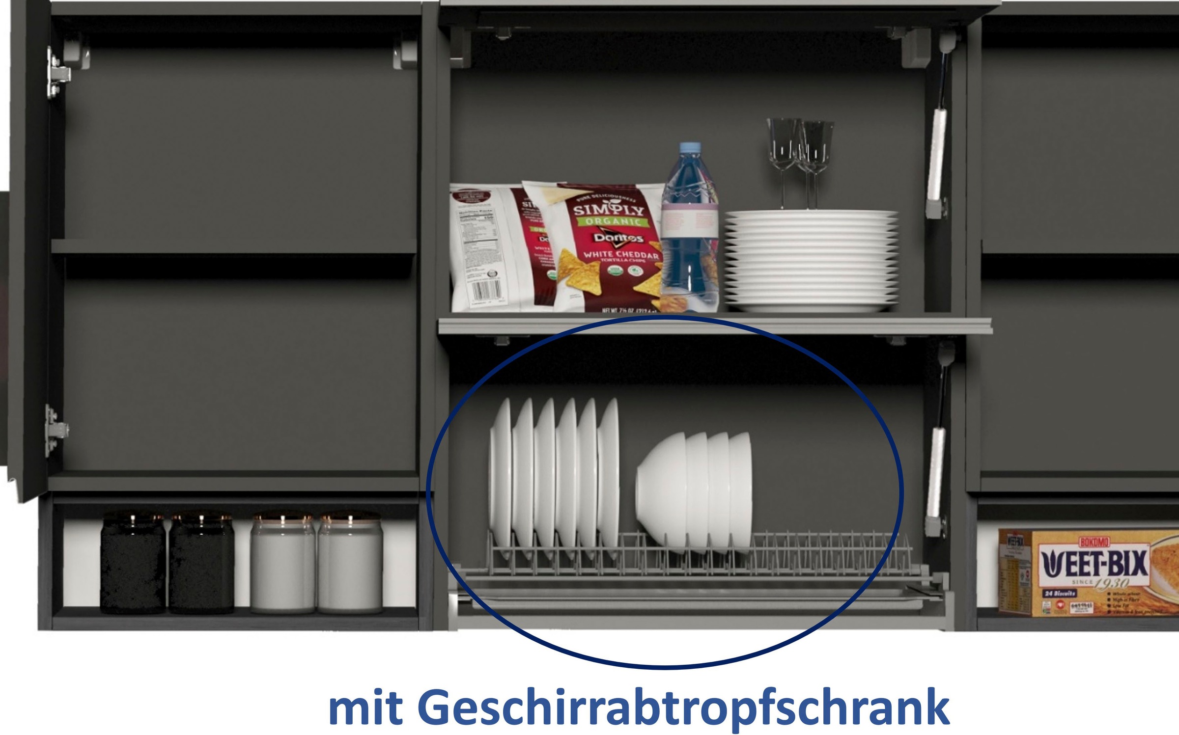 KOCHSTATION Küchenzeile »KS-Sole«, Breite 256 cm, mit Geschirr-Abtropfschrank, ohne E-Geräte