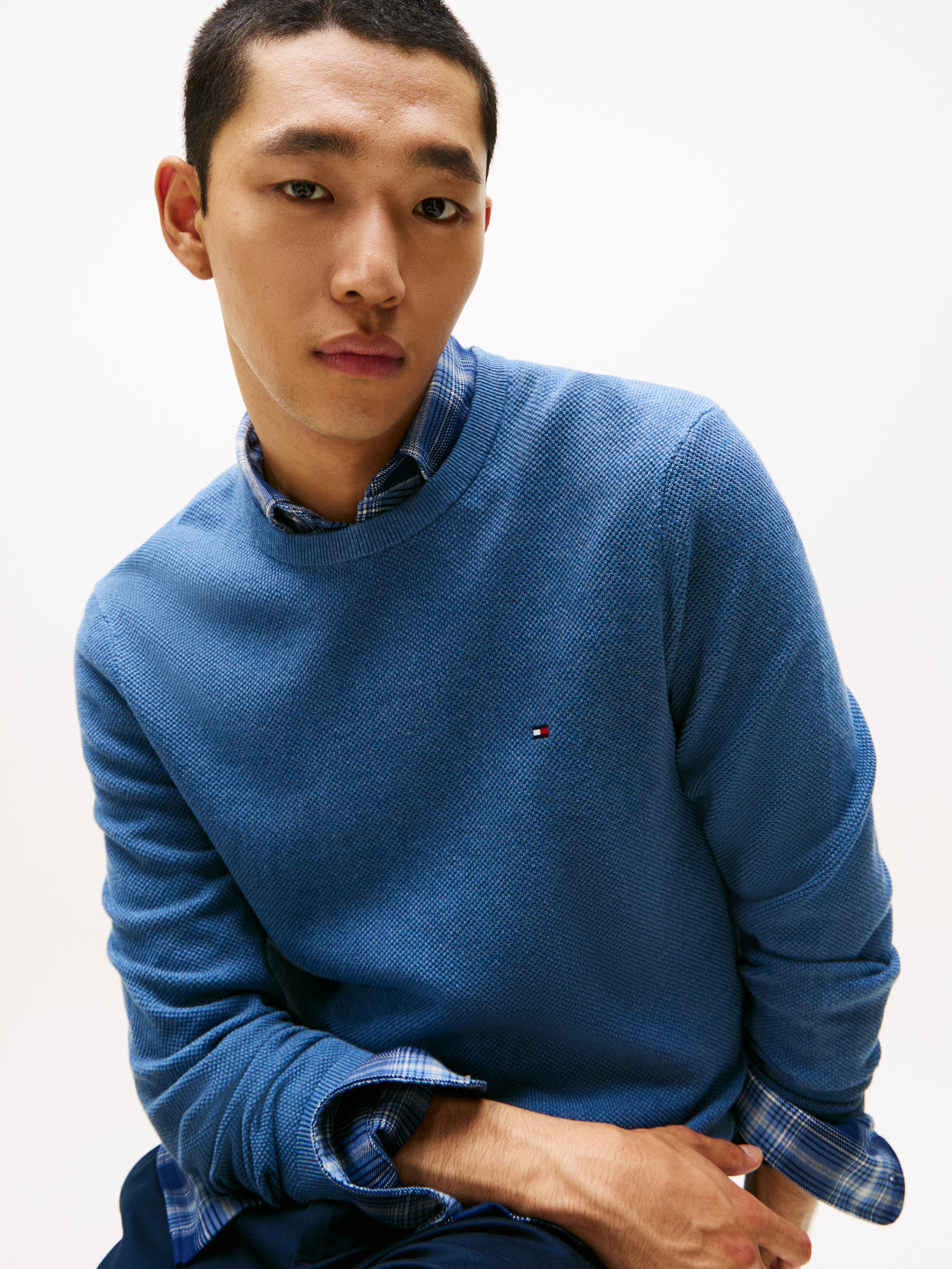 Tommy Hilfiger Rundhalspullover "ESSENTIAL STRUCTURE CREW NECK mit Struktur günstig online kaufen