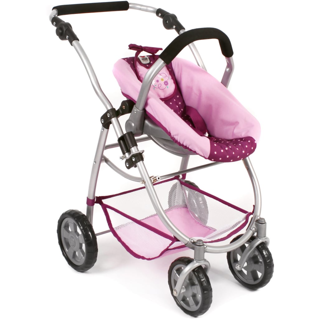 CHIC2000 Kombi-Puppenwagen »Emotion All In 3in1, Brombeere«, inkl. Babywanne, Babyschale und Sportwagenaufsatz