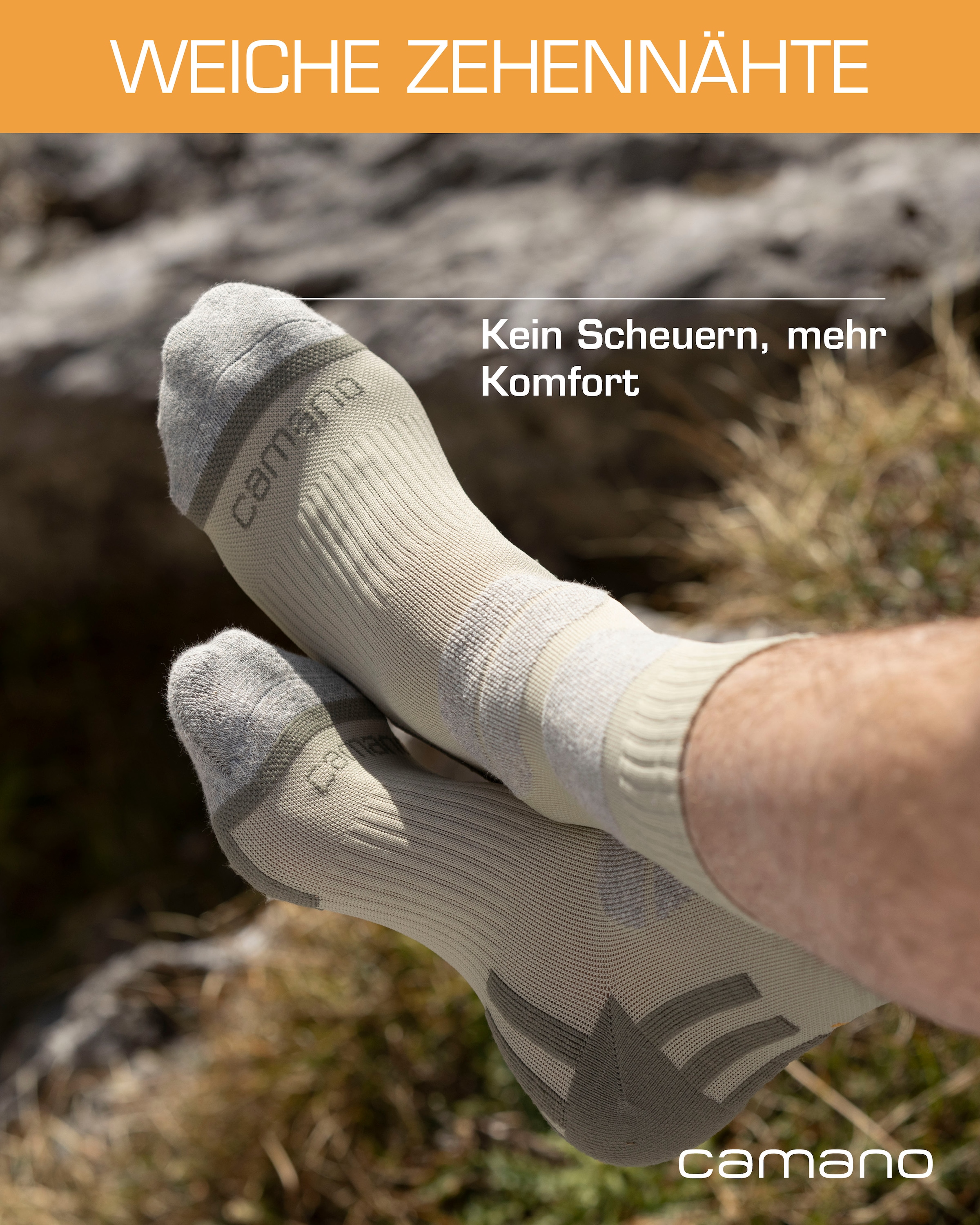 Camano Wandersocken »function«, (4 Paar), mit Fußgewölbe-Stütze