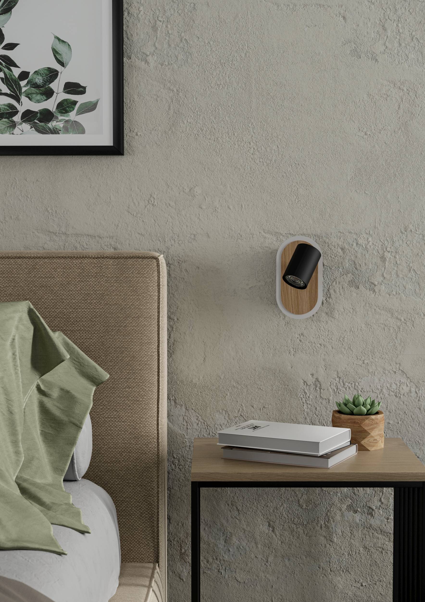 EGLO Deckenleuchte »Rimbocchi Wandleuchte, Metall und Holz-Optik, Spotbalken schwenkbar« LED-Modul 1 Stk. Warmweiß Spot - L18 x B10 x H15 cm - schwarz, braun - 7W inkl.