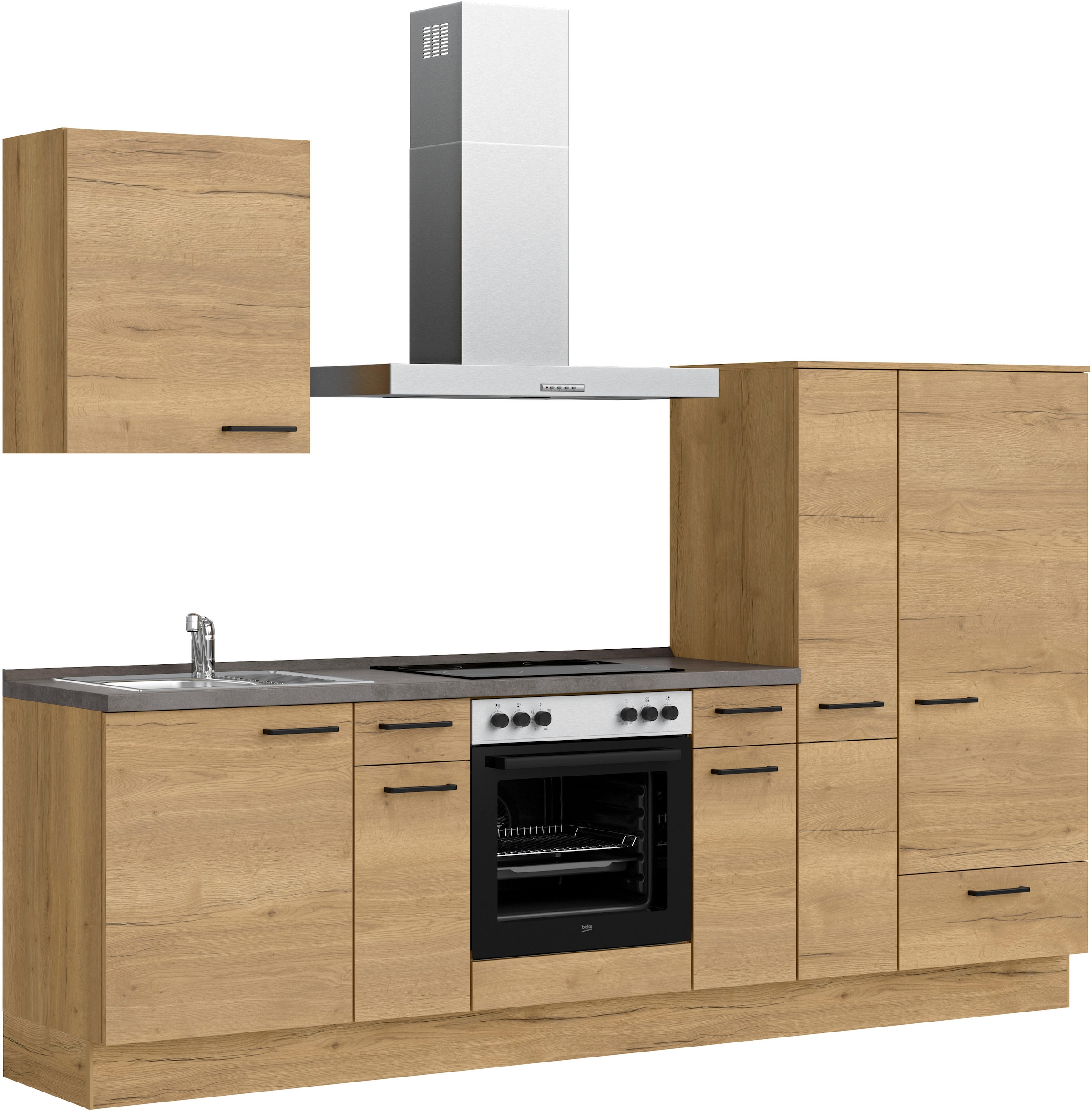nobilia® Küchenzeile »"Structura I"«, vormontiert, Ausrichtung wählbar, Breite 270 cm, wahlw. mit E-Geräten