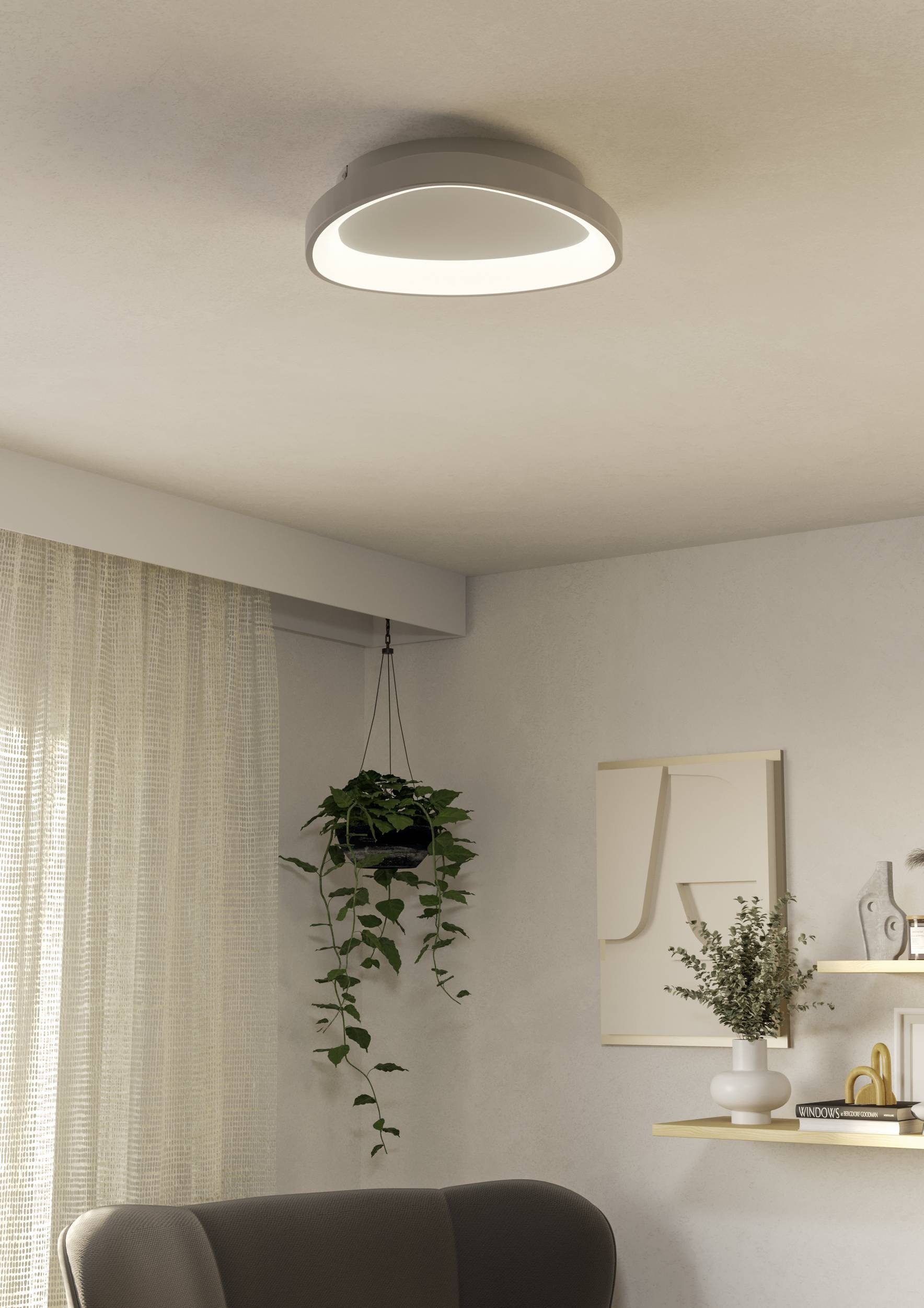 EGLO Deckenleuchte »Lortello Deckenlampe, dreieckige Bürolampe, Metall und Kunststoff« LED-Modul 1 Stk. Kaltweiß | Neutralweiß | Warmweiß Wand-/Deckenleuchte - H7,5 x Ø35 cm - weiß - 12W inkl.