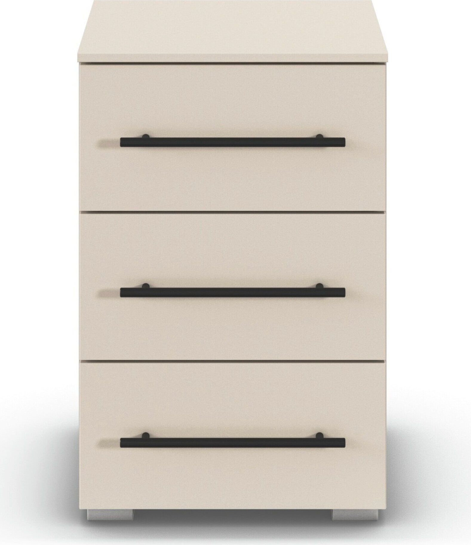 OTTO home Nachtkommode »Nachttisch Nachtkonsole Nachtschrank RONDO« Breite 40 / Höhe 61 cm,  mit 3 geräumigen Schubladen Metallgriff in Schwarz MADE IN GERMANY