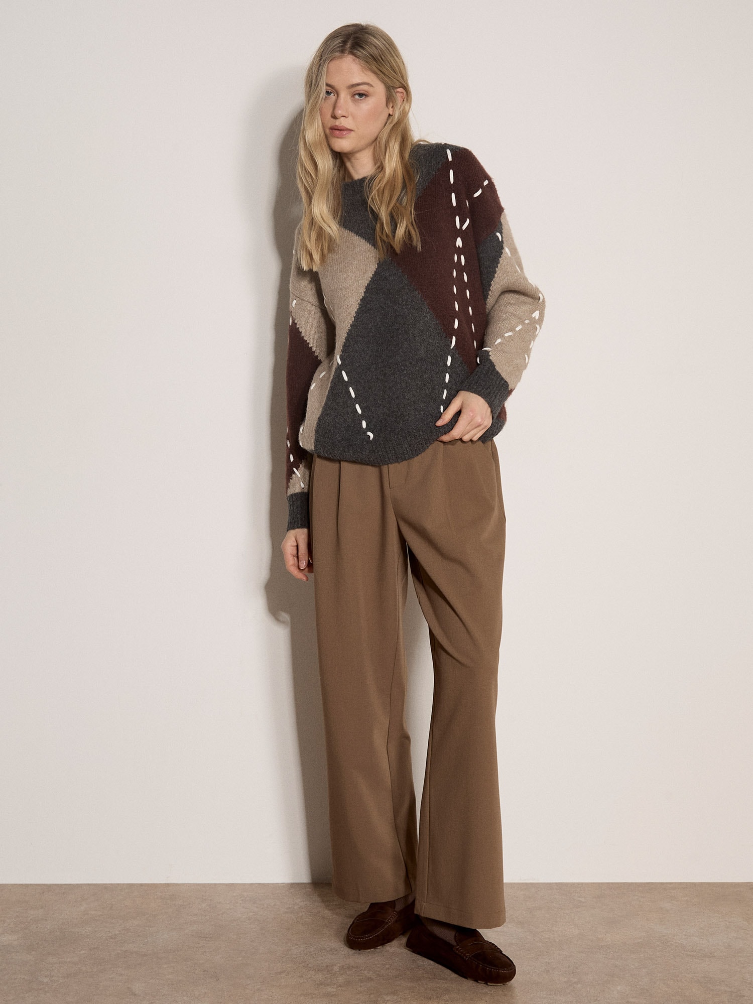 Apricot Strickpullover »Farbiger Pullover« mit Argyle-Rautenmuster